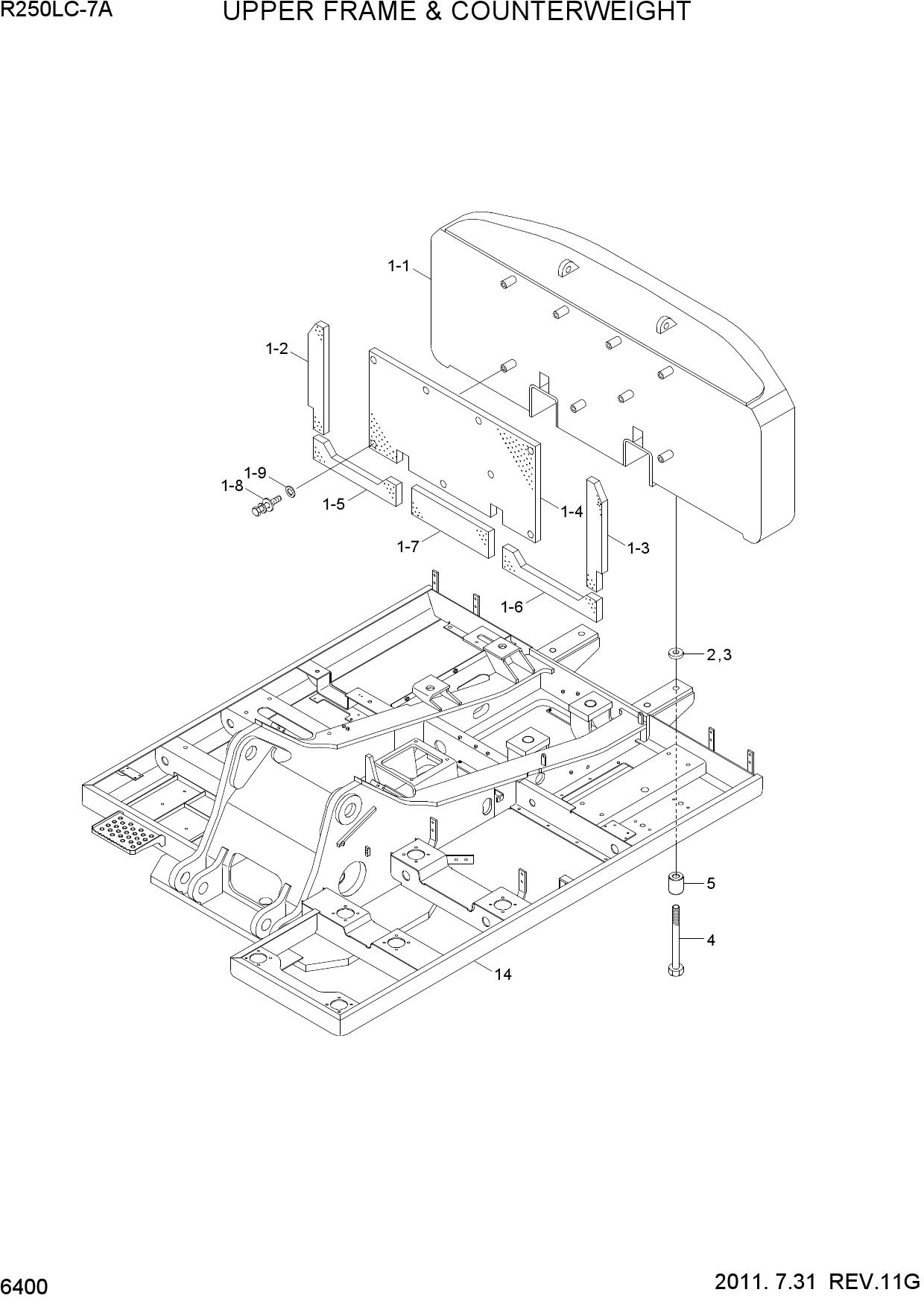 UPPER FRAME & COUNTERWEIGHT