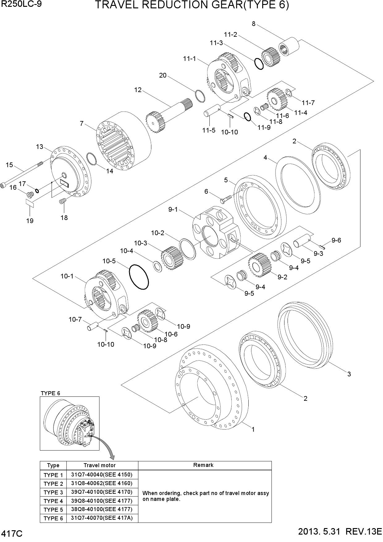 TRAVEL REDUCTION GEAR(TYPE 6)