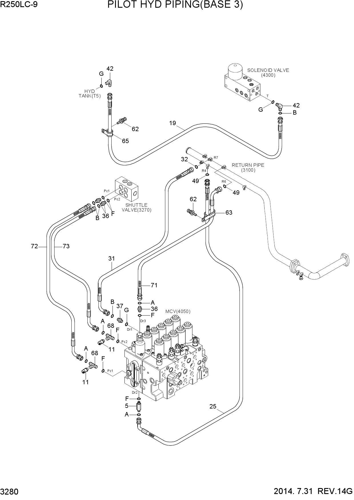 PILOT HYD PIPING(BASE 3)