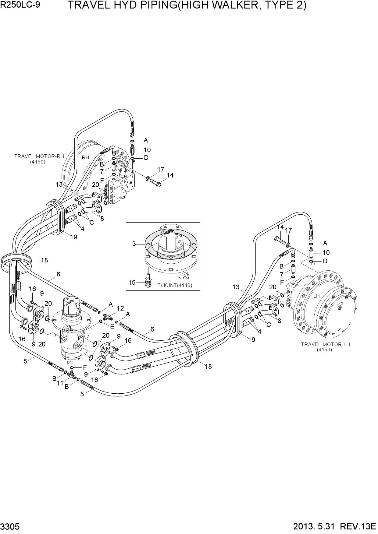 TRAVEL HYD PIPING(HIGH WALKER, TYPE 2)