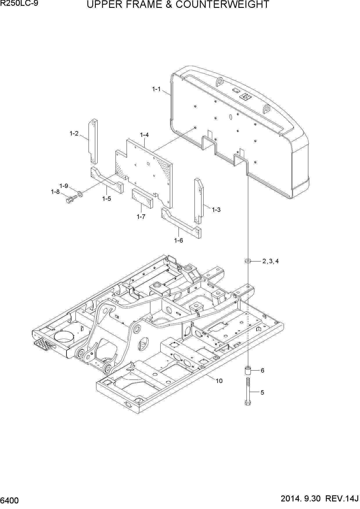 UPPER FRAME & COUNTERWEIGHT