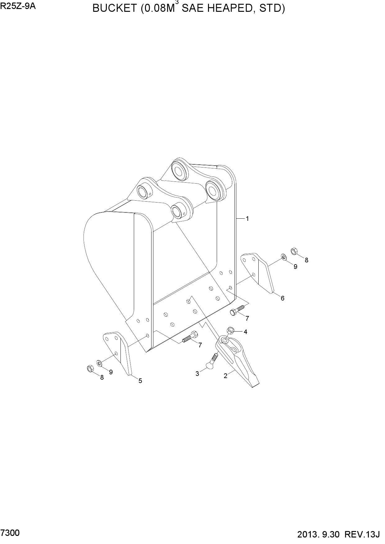 BUCKET(0.08M3 SAE HEAPED, STD)