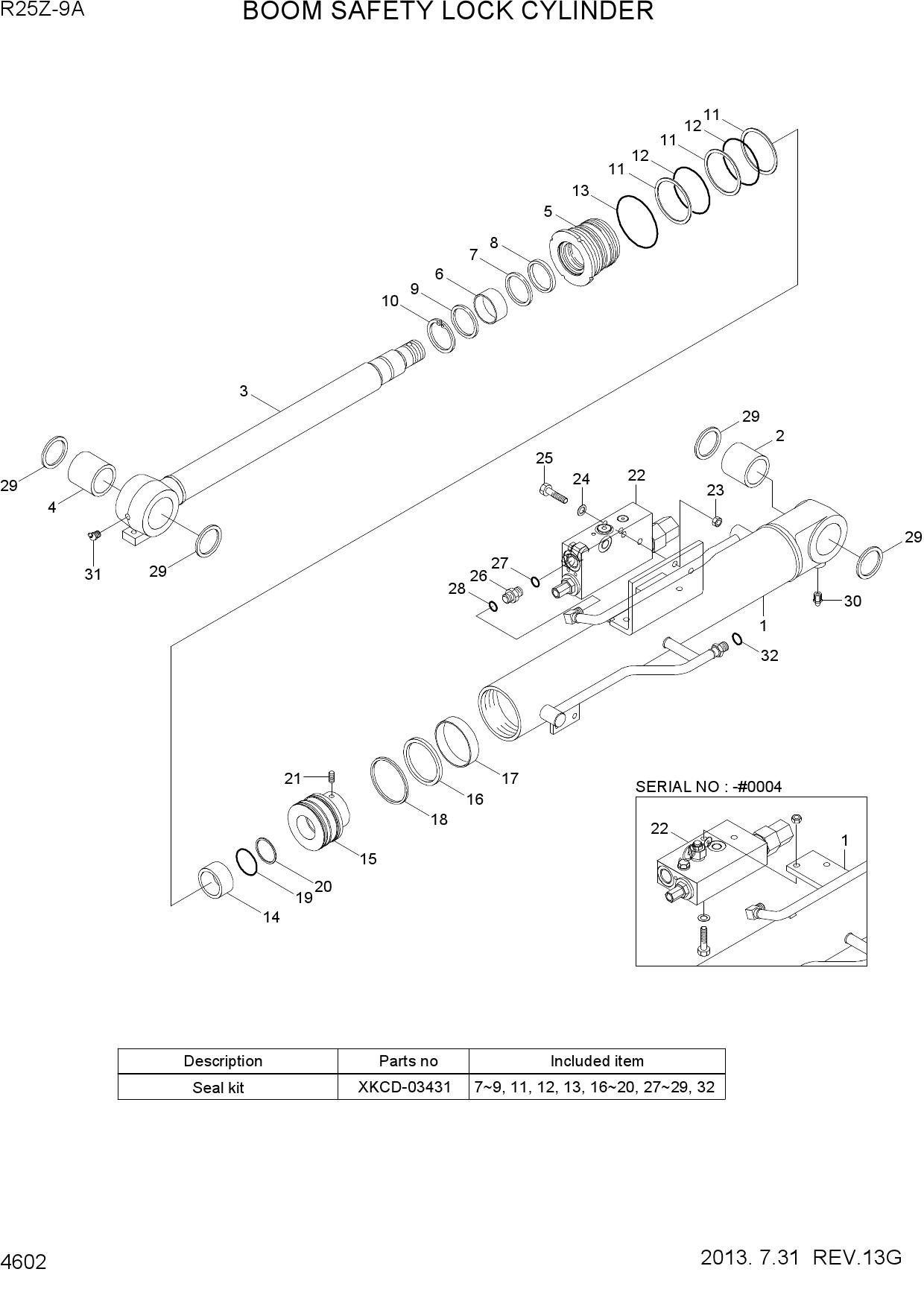 BOOM SAFETY LOCK CYLINDER