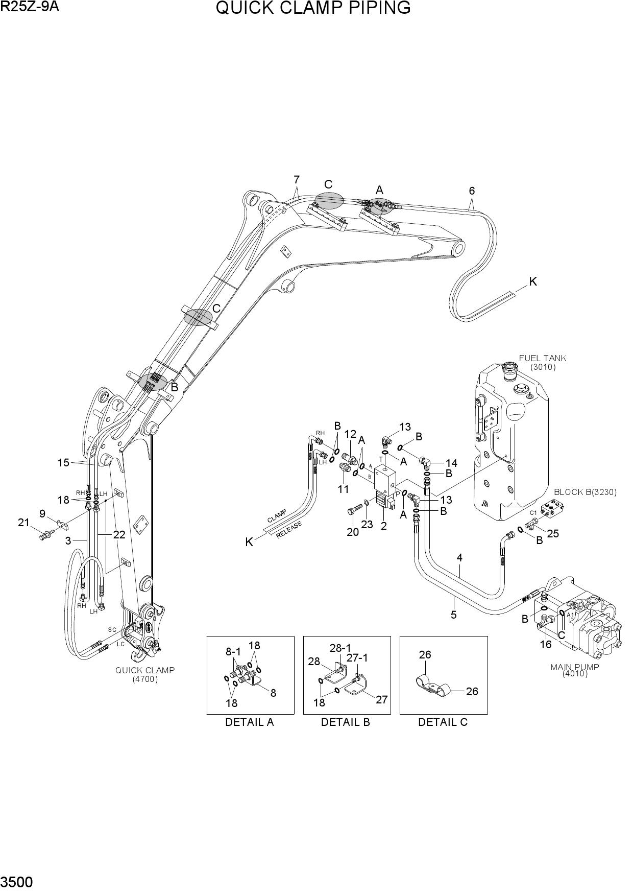 QUICK HYDRAULIC CLAMP PIPING