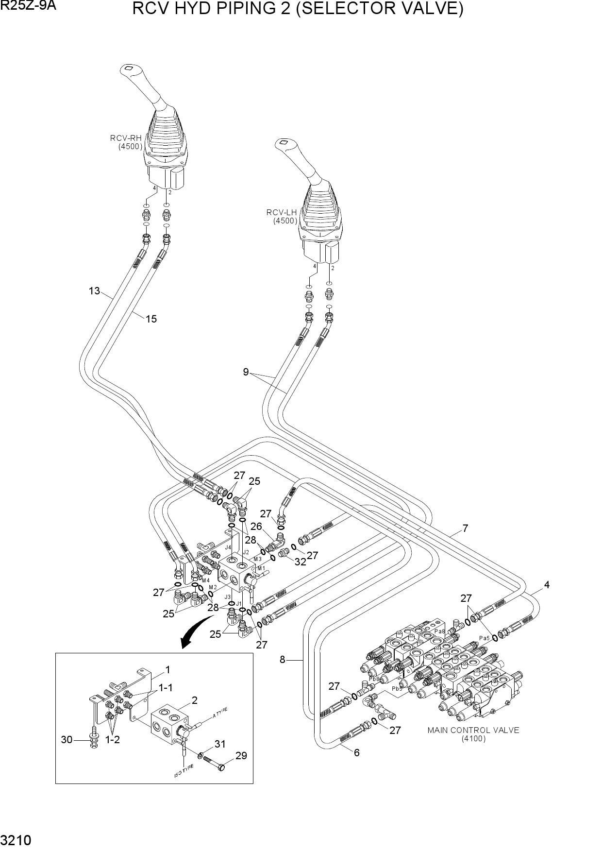 RCV HYD PIPING 2 (SELECTOR VALVE)