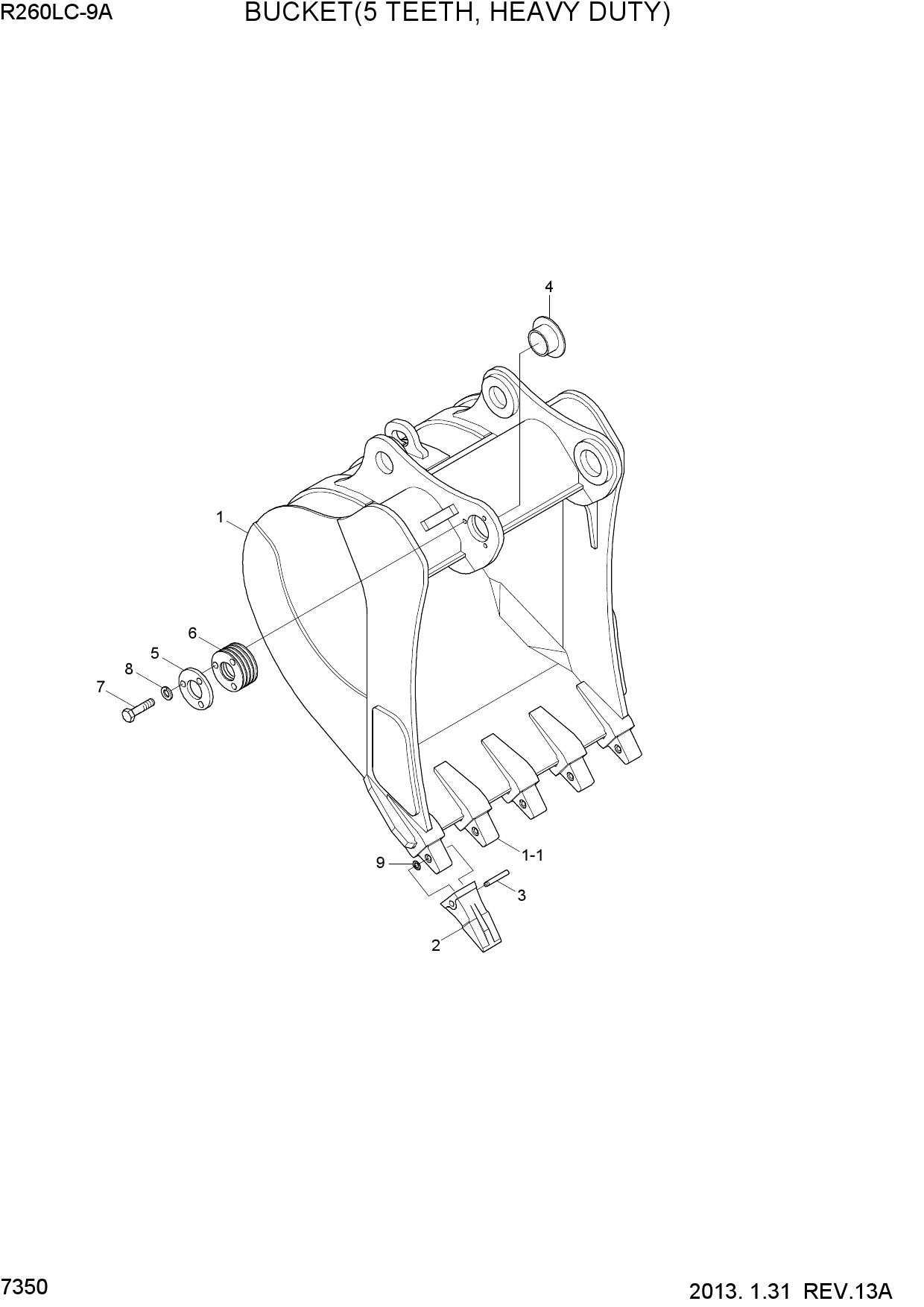 BUCKET(5 TEETH, HEAVY DUTY)