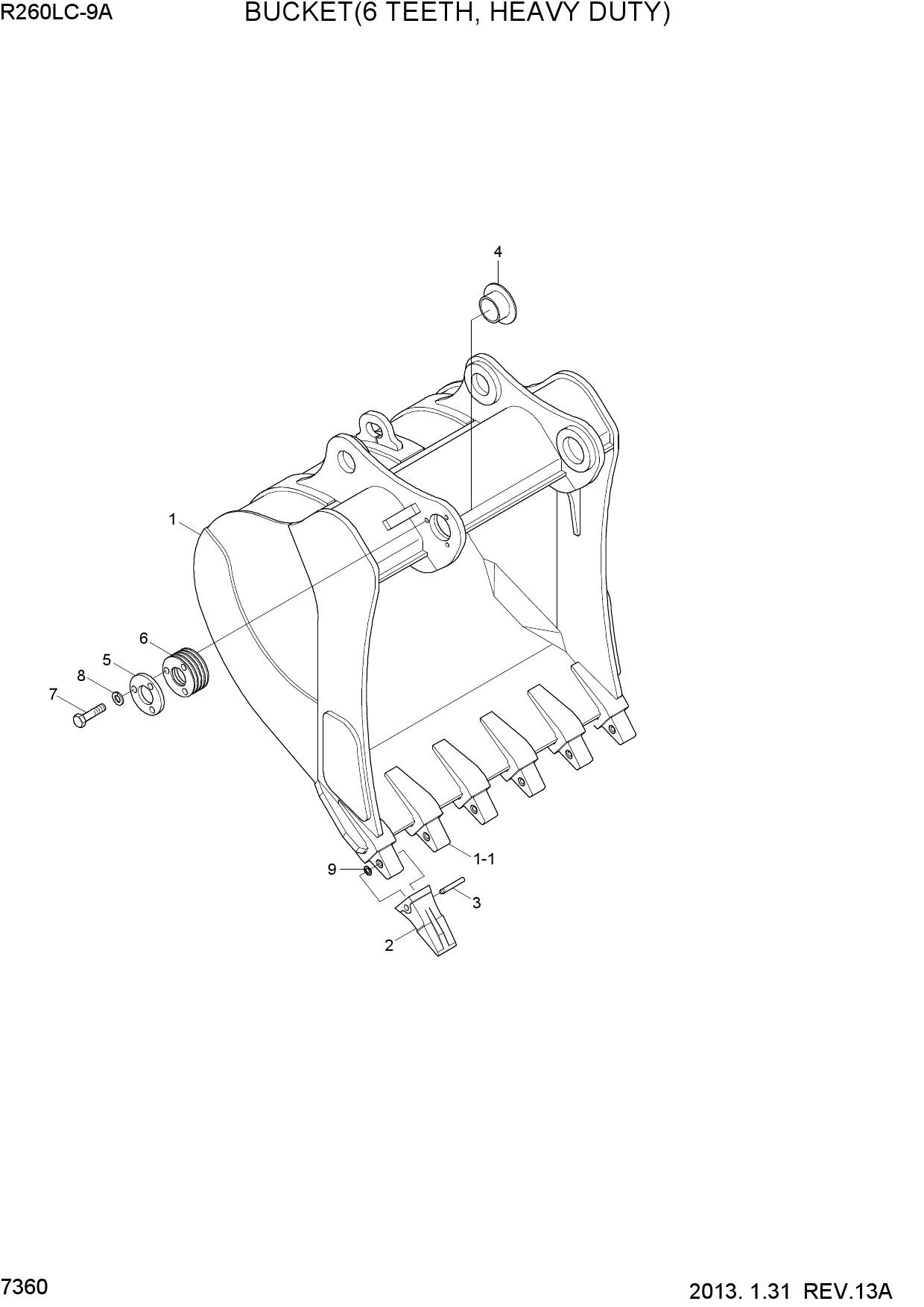 BUCKET(6 TEETH, HEAVY DUTY)