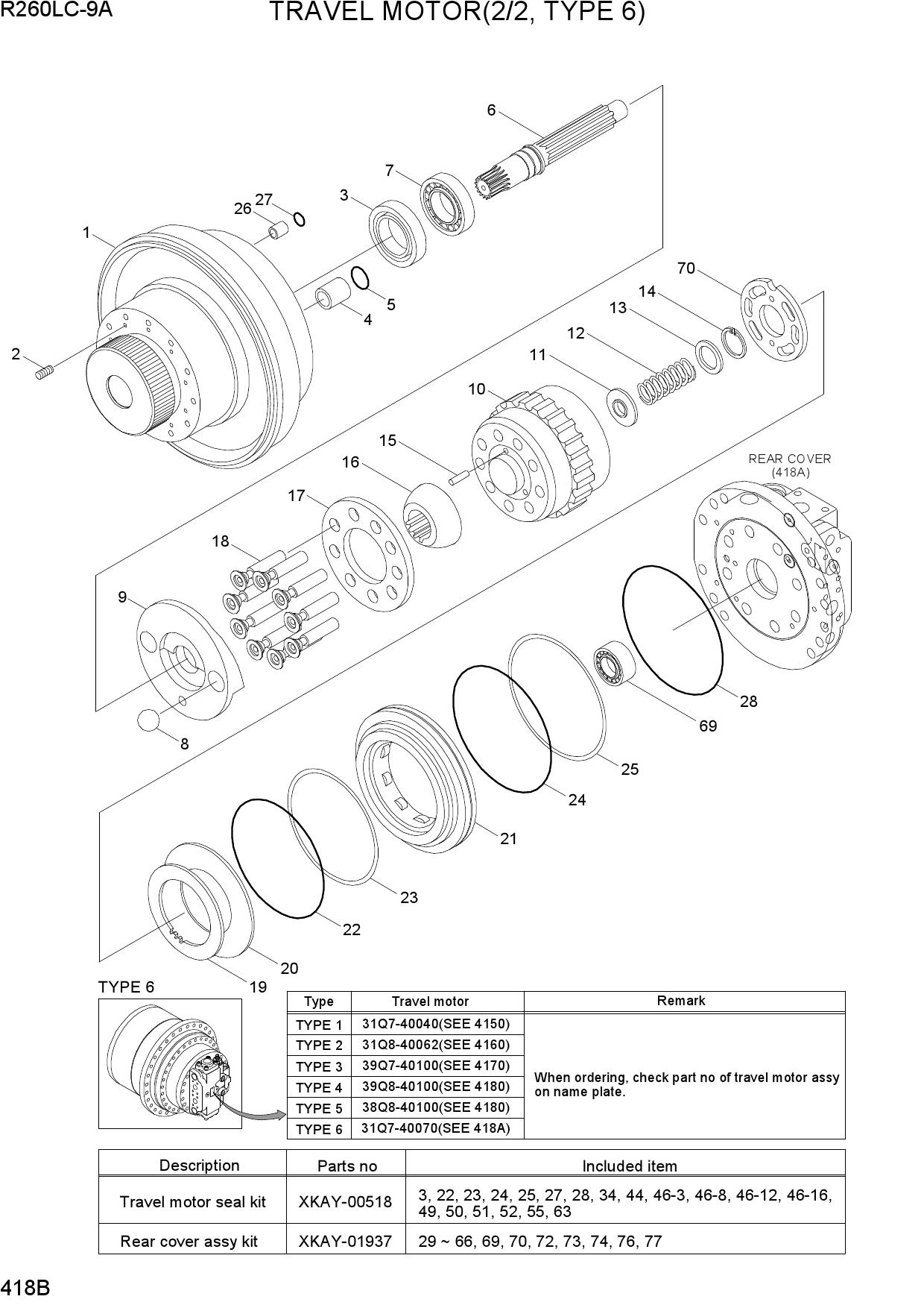 TRAVEL MOTOR(2/2, TYPE 6)