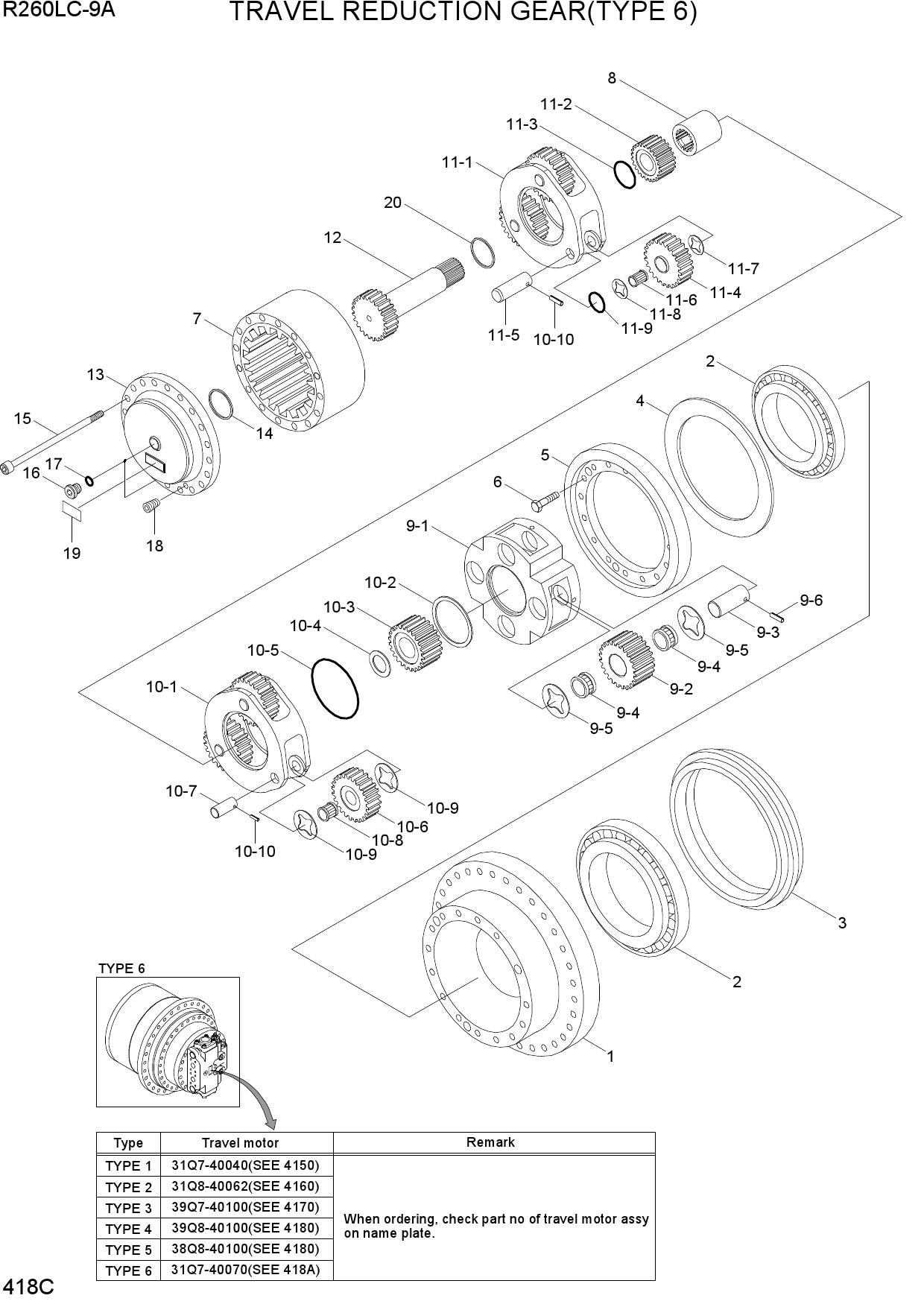 TRAVEL REDUCTION GEAR(TYPE 6)