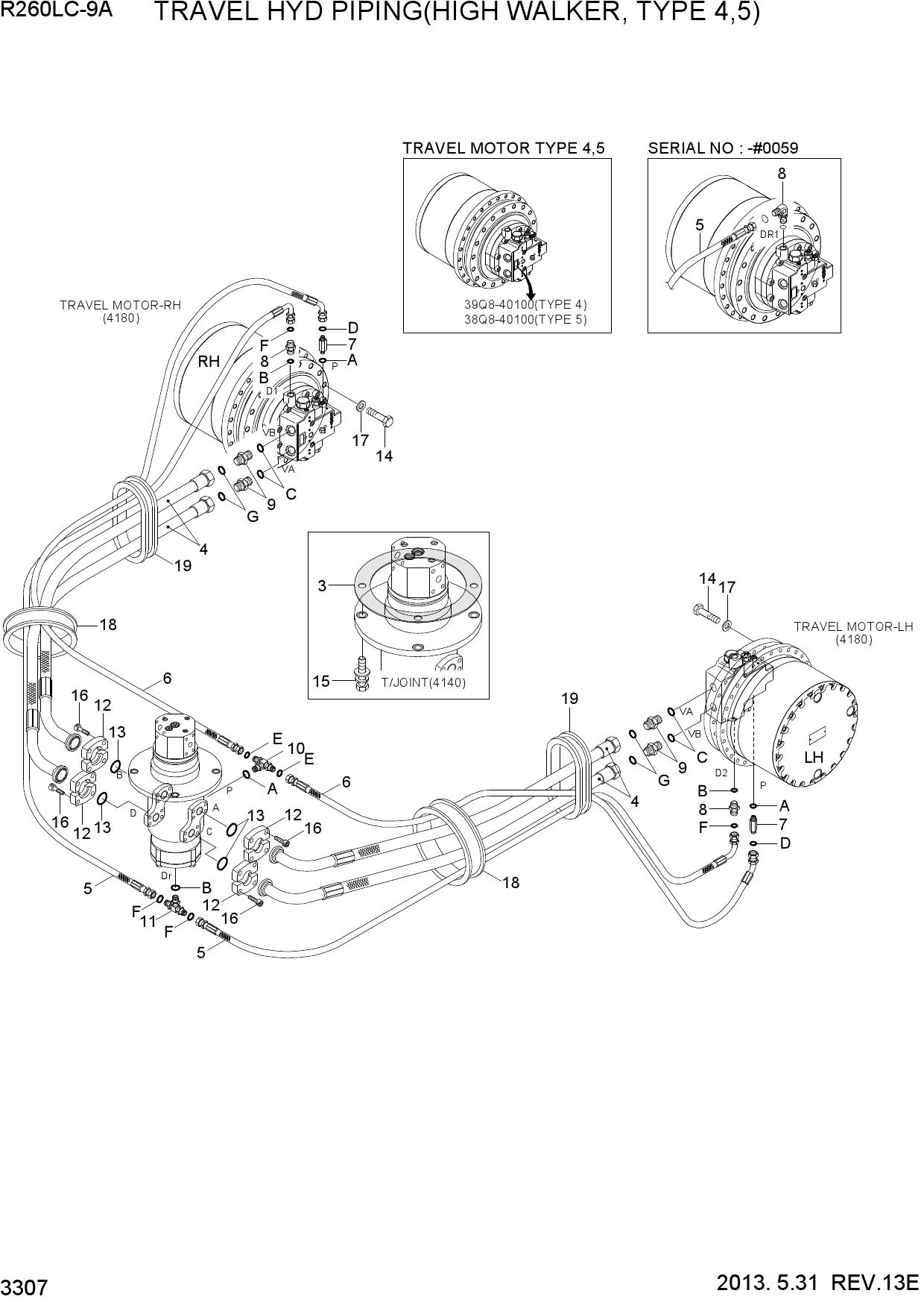 TRAVEL HYD PIPING(HIGH WALKER, TYPE 4,5)