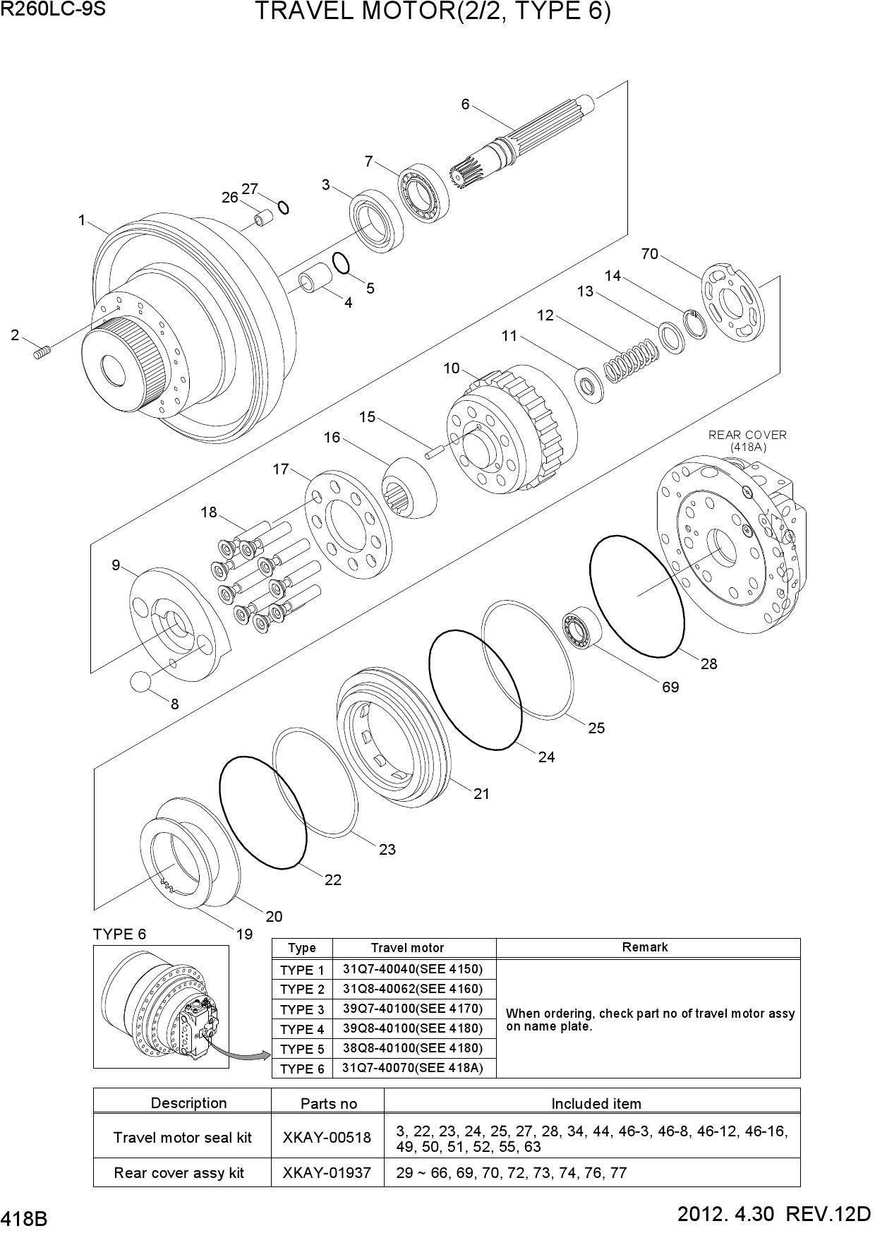 TRAVEL MOTOR(2/2, TYPE 6)