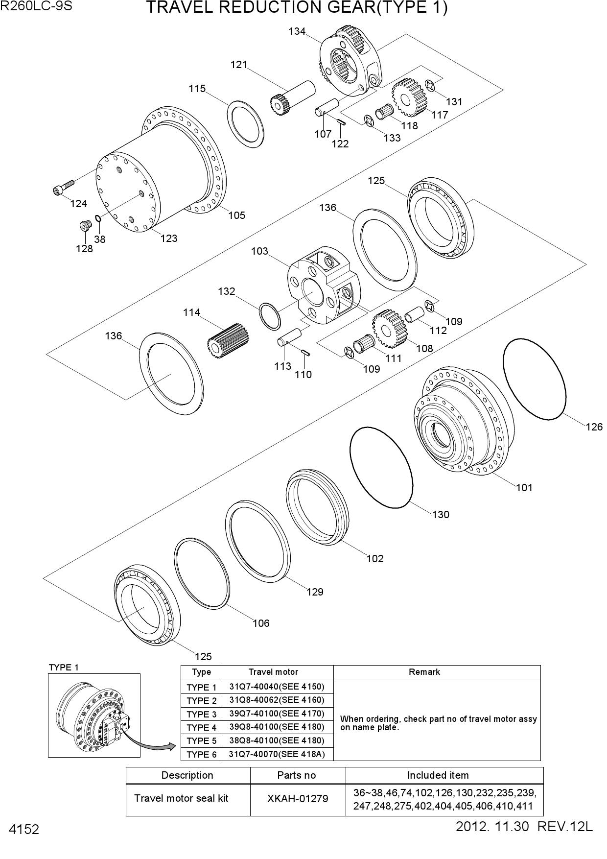 TRAVEL REDUCTION GEAR(TYPE 1)