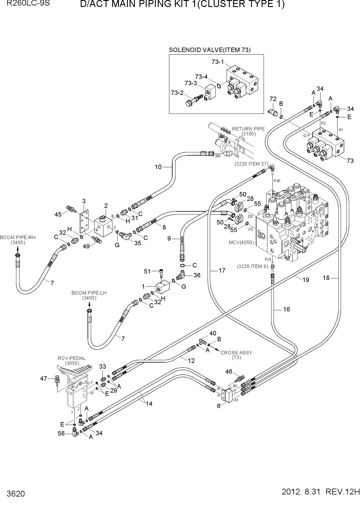 D/ACT MAIN PIPING KIT 1(CLUSTER TYPE 1)