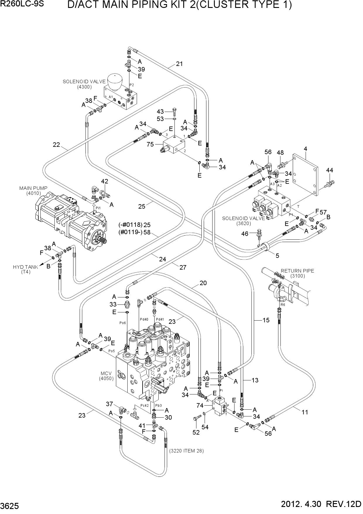 D/ACT MAIN PIPING KIT 2(CLUSTER TYPE 1)