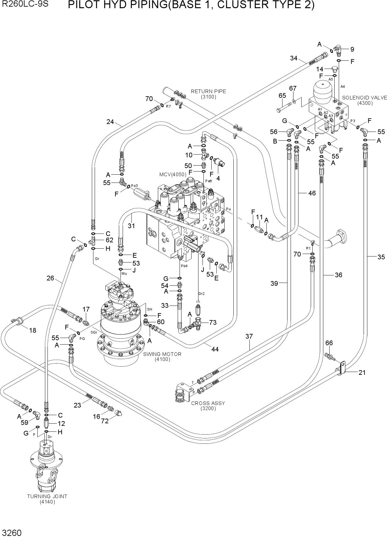 PILOT HYD PIPING(BASE 1, CLUSTER TYPE 2)