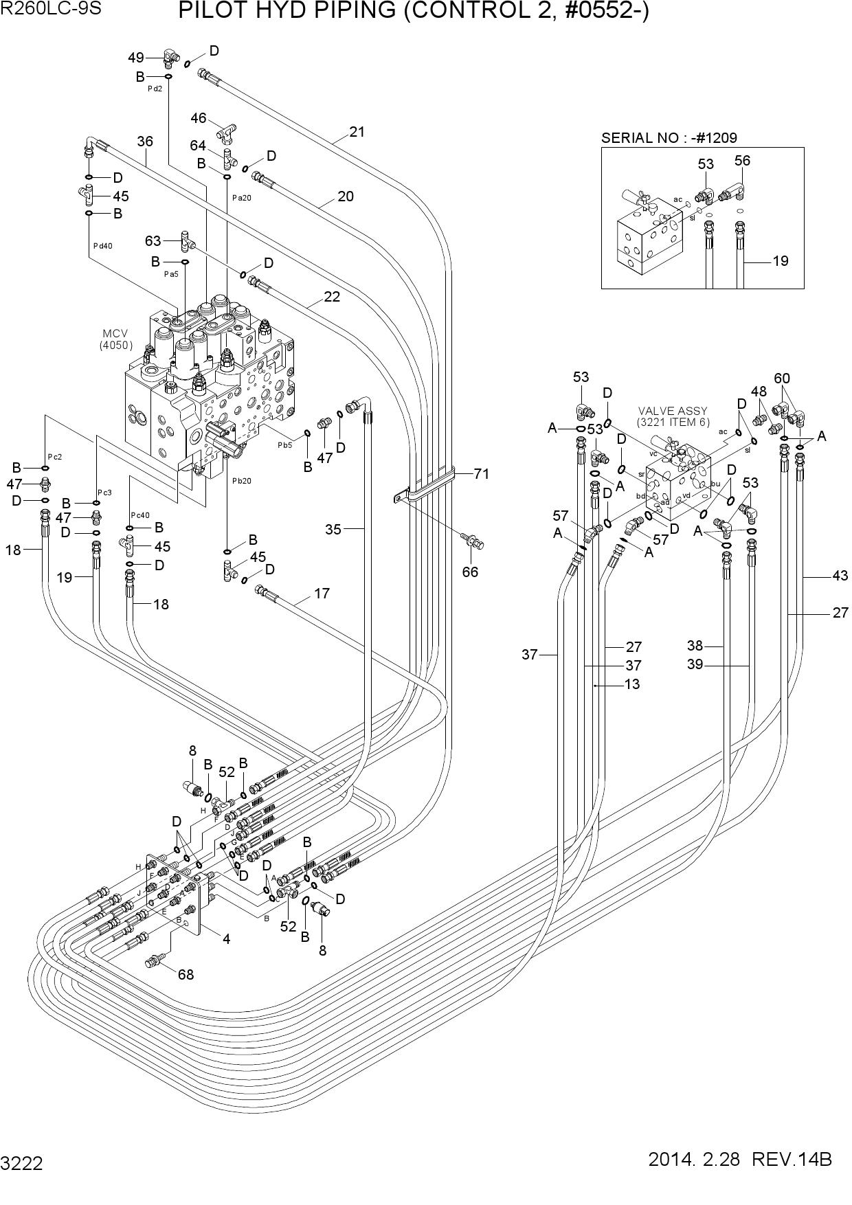 PILOT HYD PIPING(CONTROL 2, #0552-)