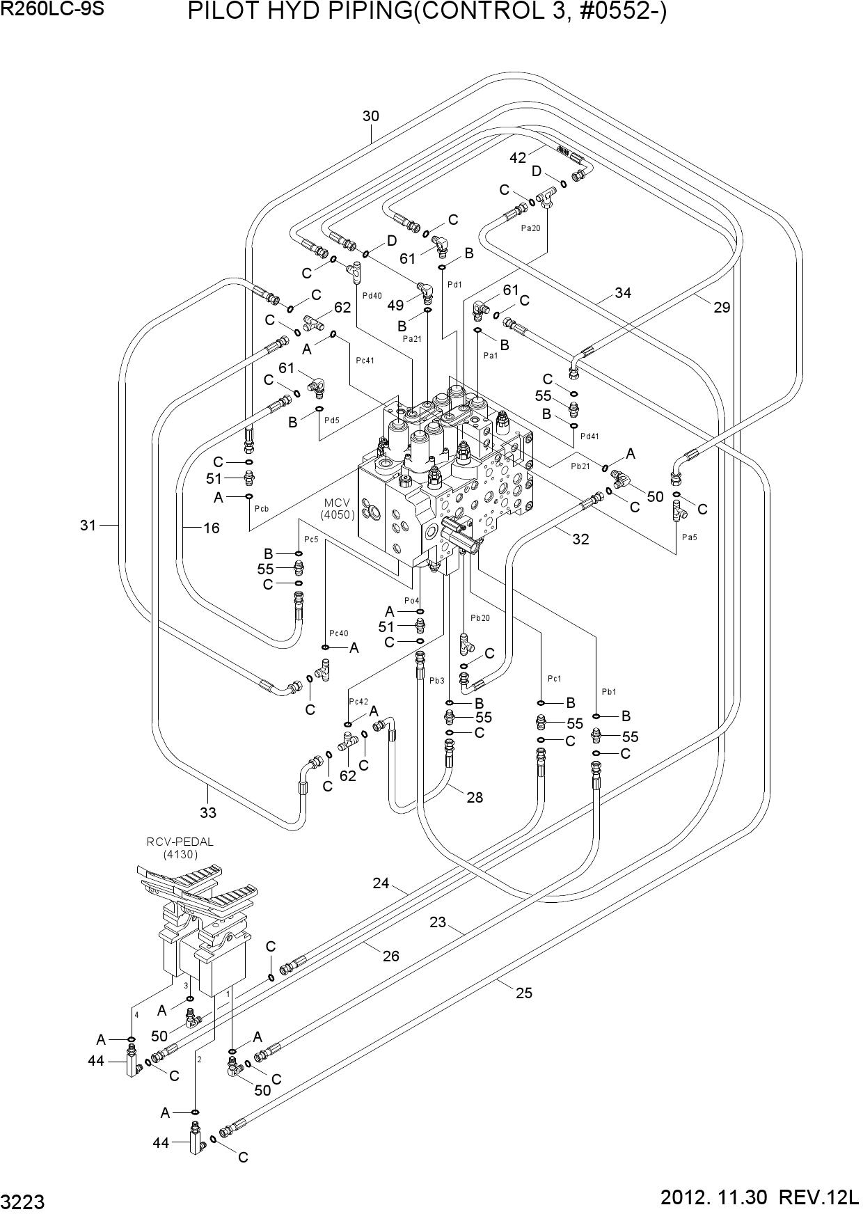 PILOT HYD PIPING(CONTROL 3, #0552-)