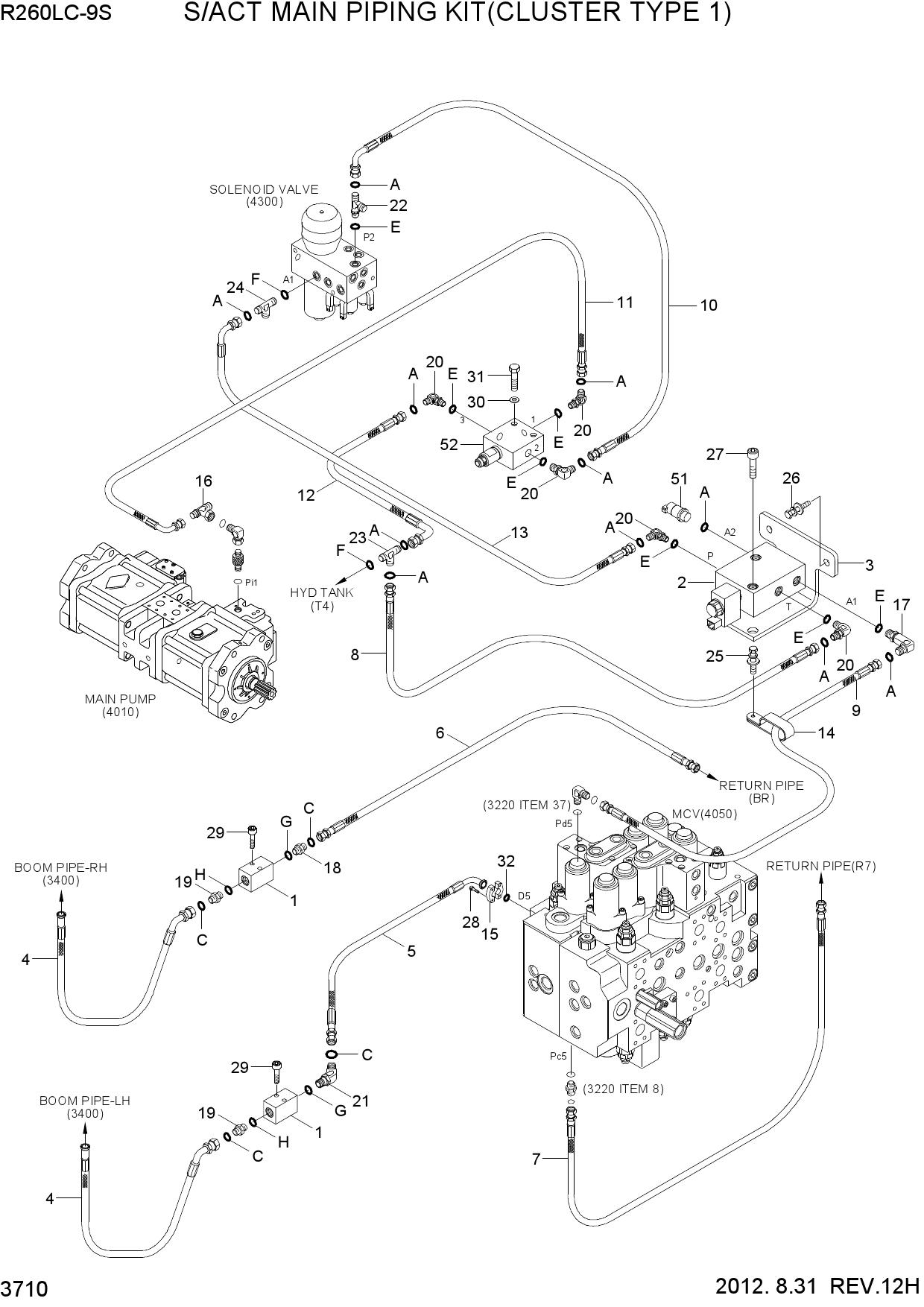 S/ACT MAIN PIPING KIT(CLUSTER TYPE 1)