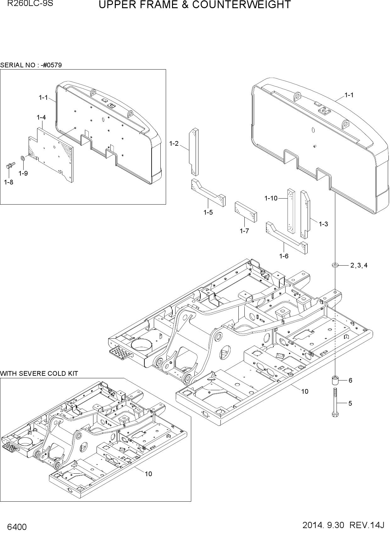 UPPER FRAME & COUNTERWEIGHT