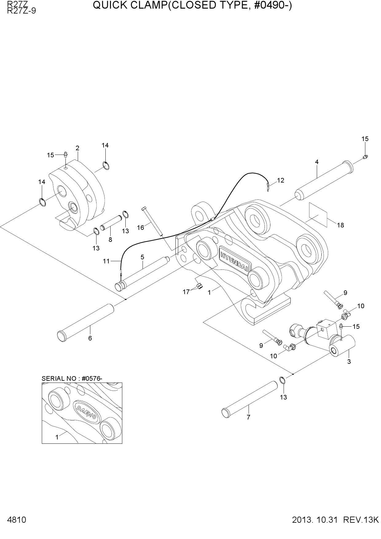 QUICK CLAMP ASSY(CLOSED TYPE, #0490-)