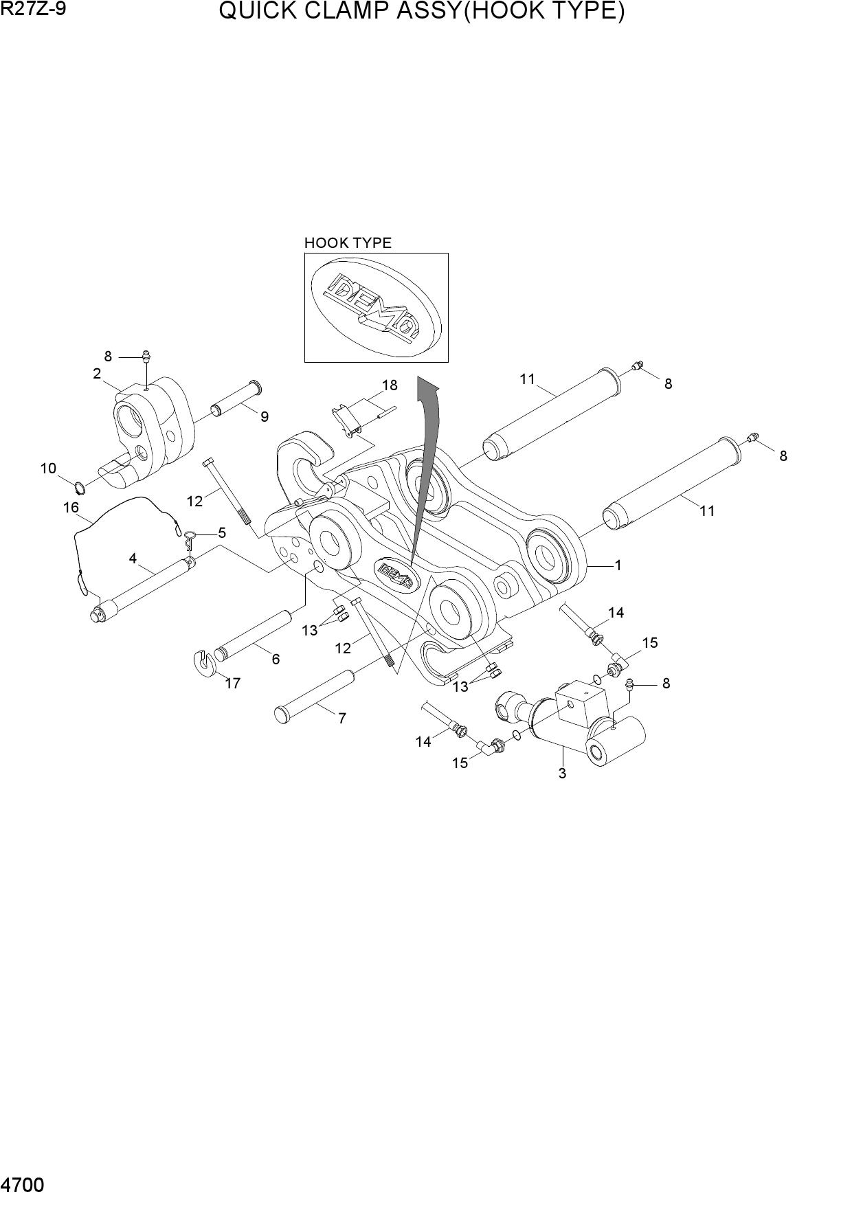 QUICK CLAMP ASSY(HOOK TYPE, -#0489)