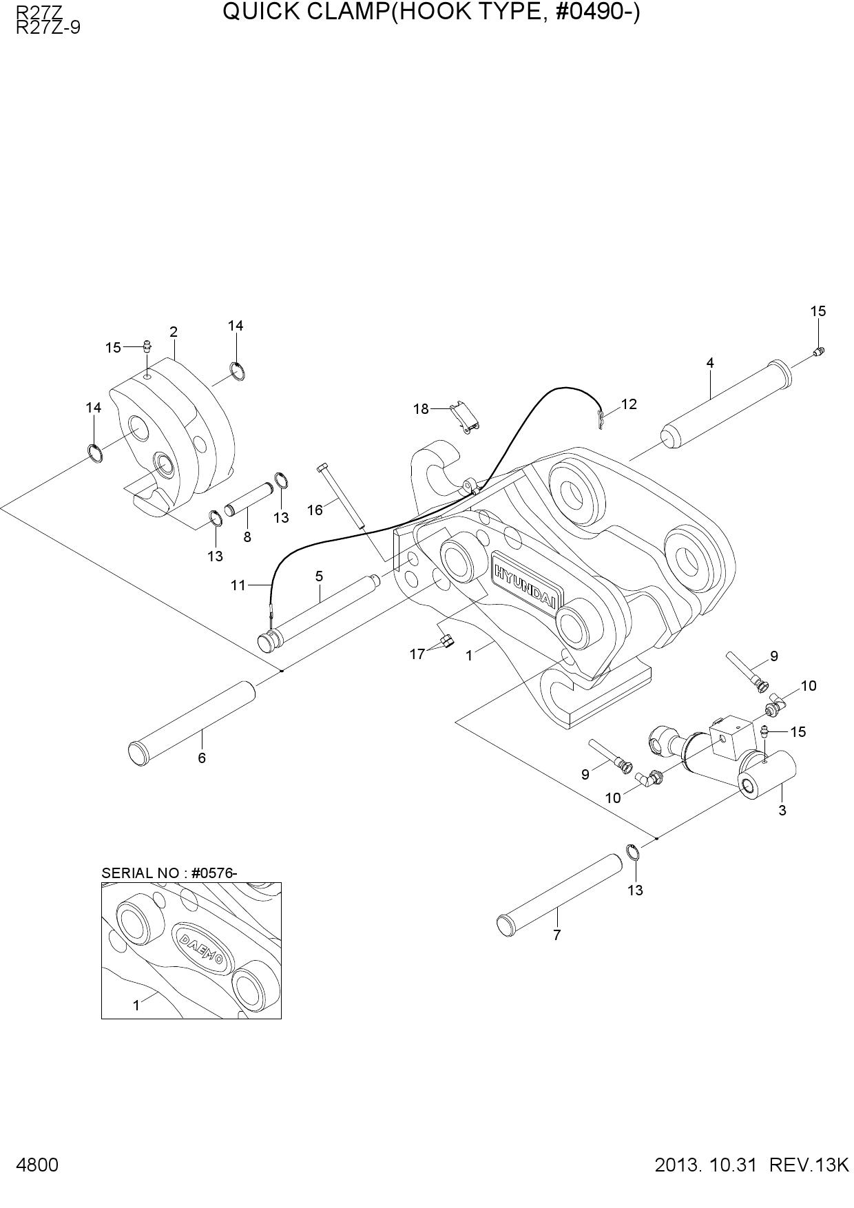 QUICK CLAMP ASSY(HOOK TYPE, #0490-)