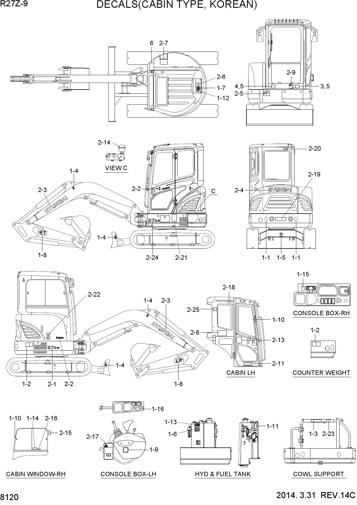DECALS(CABIN TYPE, KOREAN, #0622-)