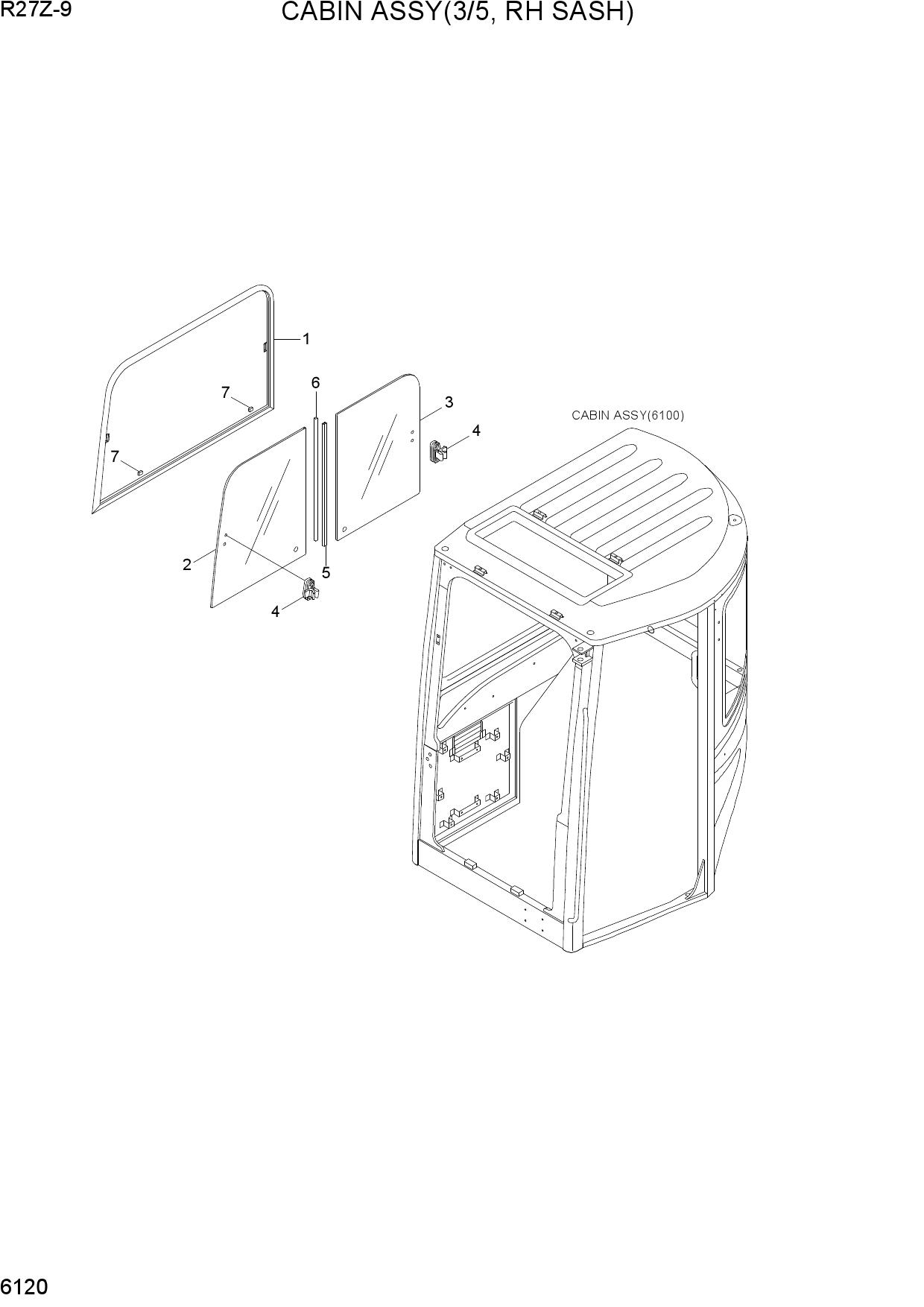 CABIN ASSY(3/5, RH SASH)