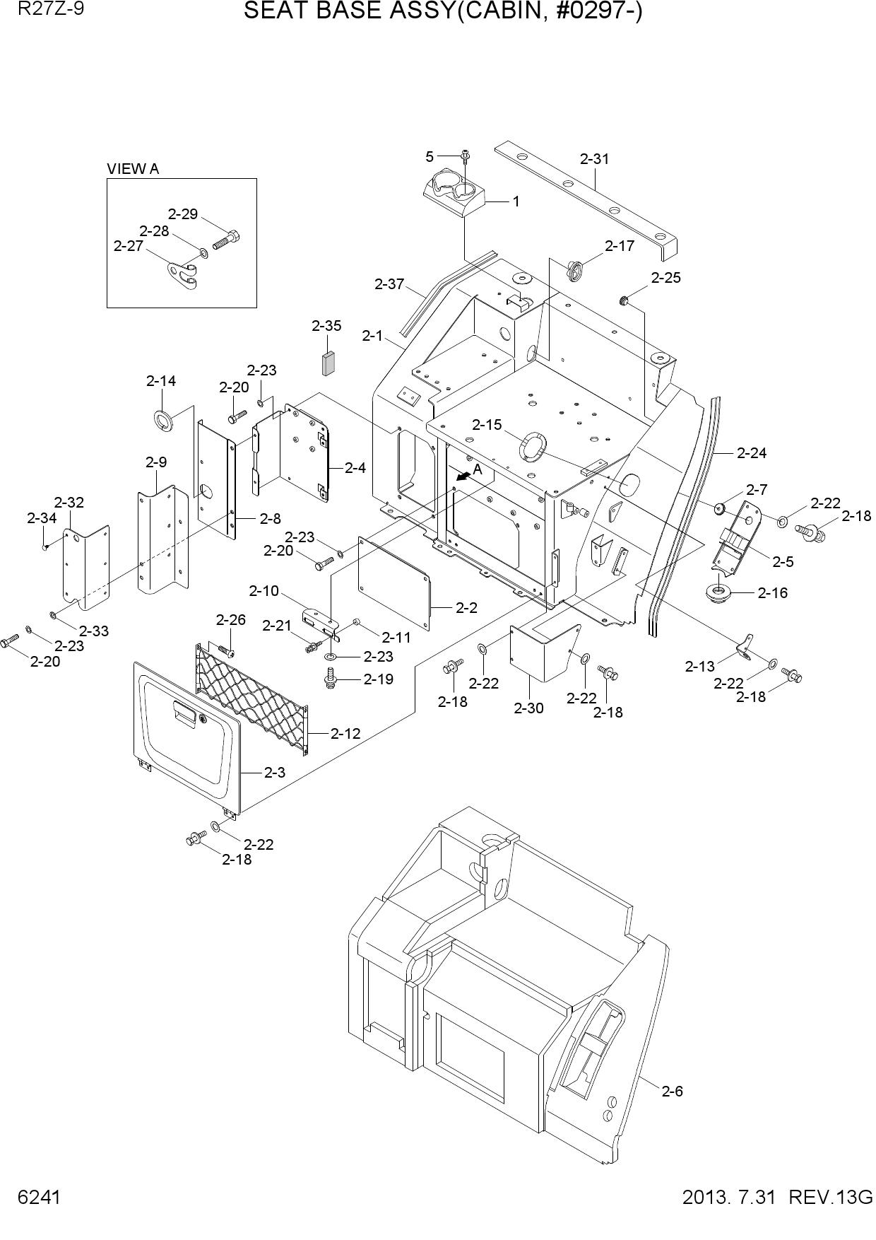 SEAT BASE ASSY(CABIN, #0297-)