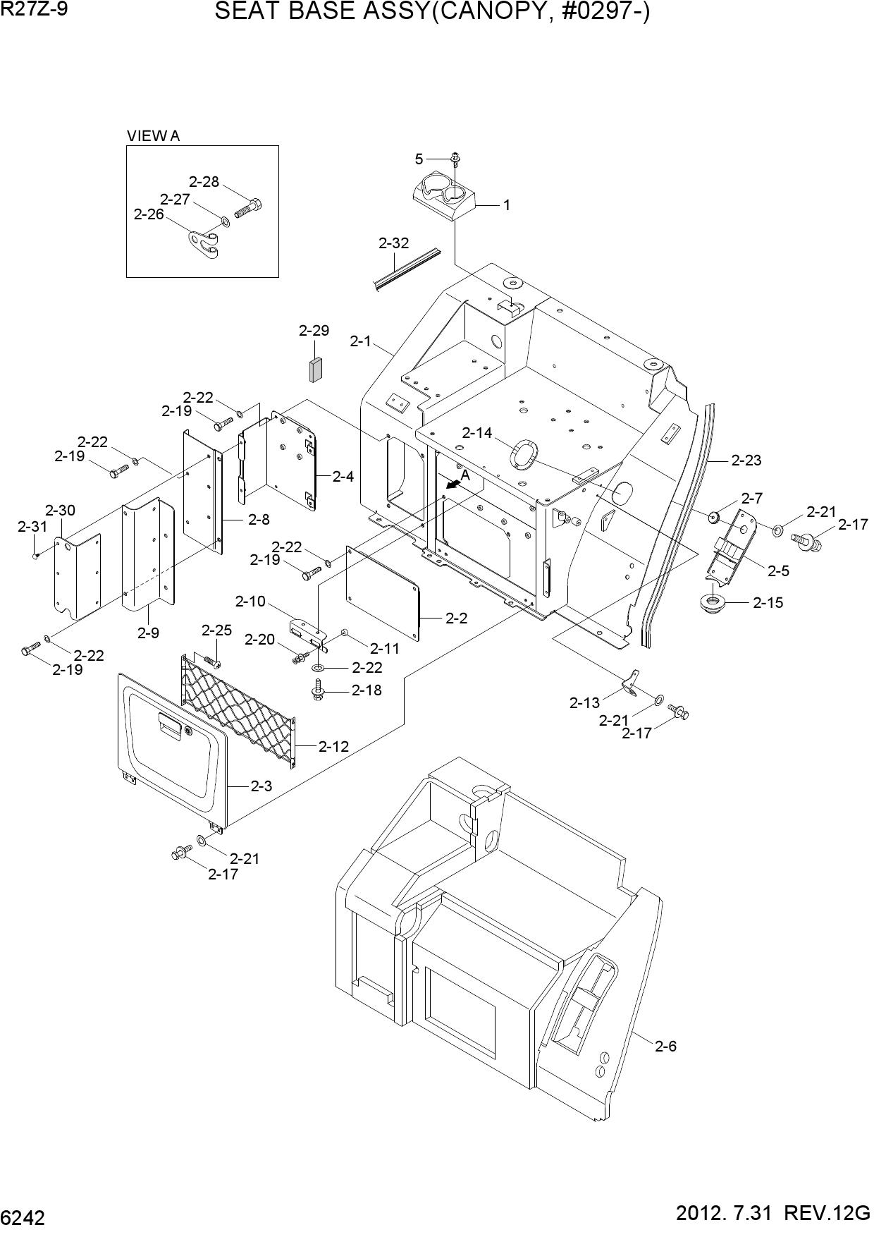 SEAT BASE ASSY(CANOPY, #0297-)