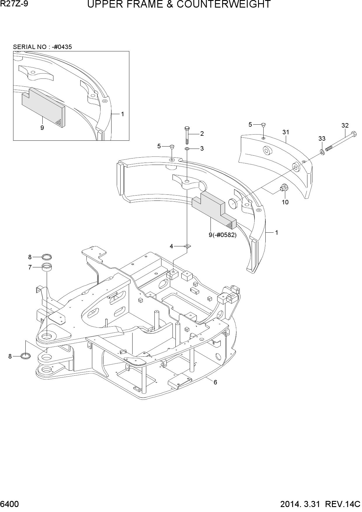 UPPER FRAME & COUNTERWEIGHT