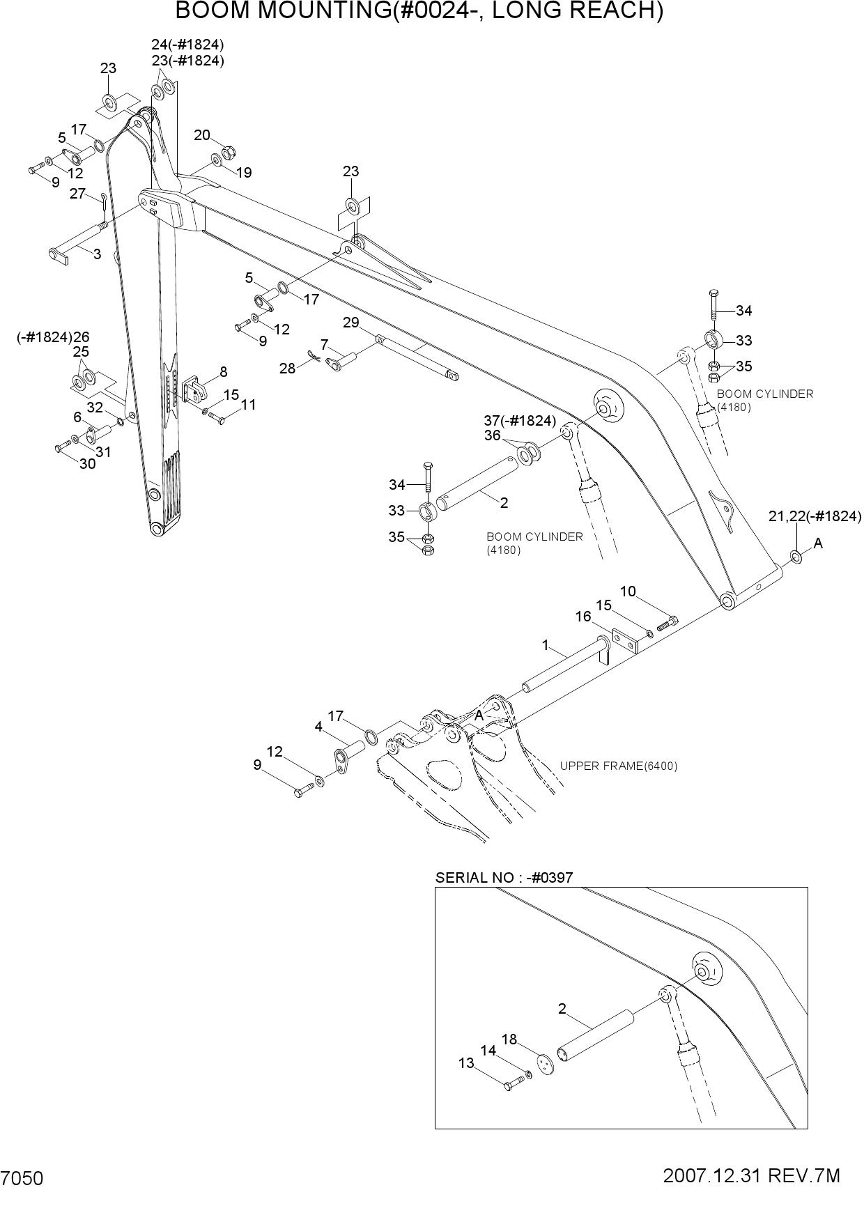 BOOM MOUNTING(#0024-, LONG REACH)