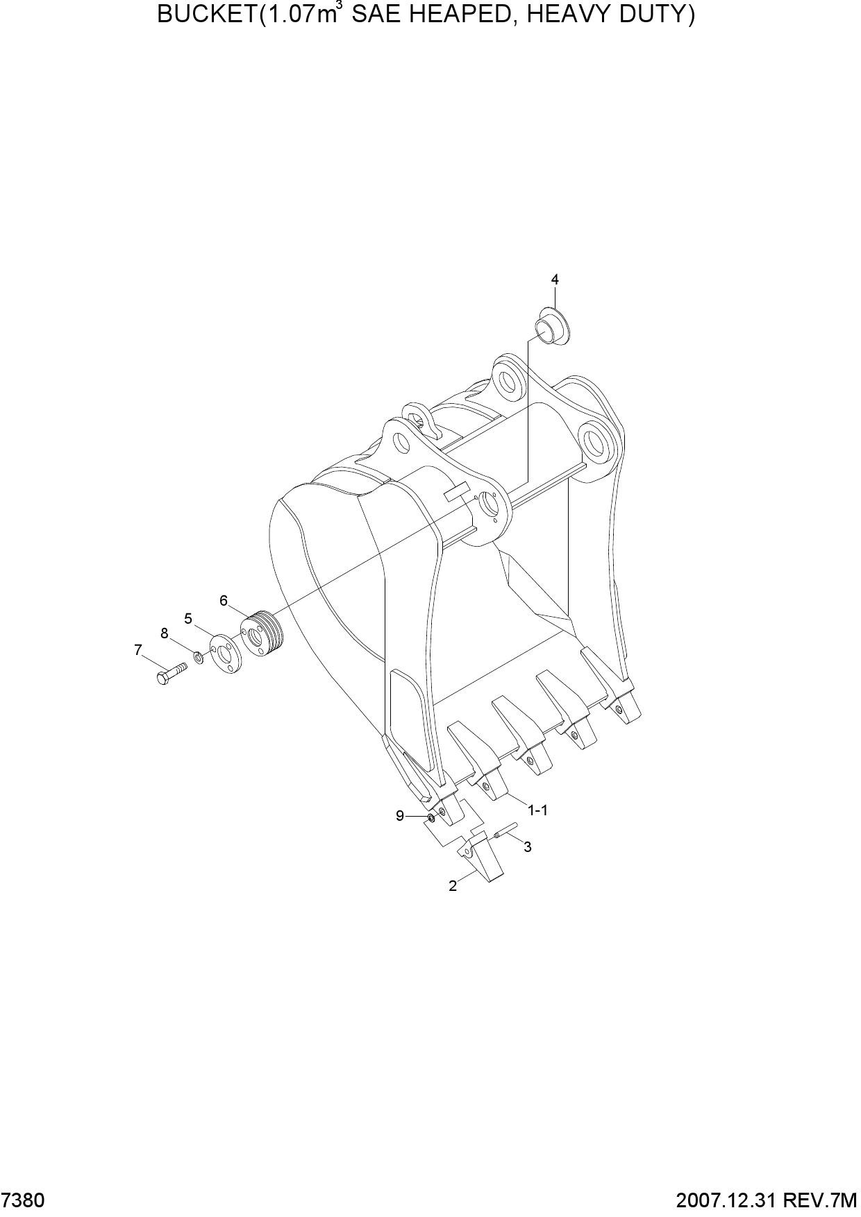 BUCKET(1.07M3 SAE HEAPED, HEAVY DUTY)