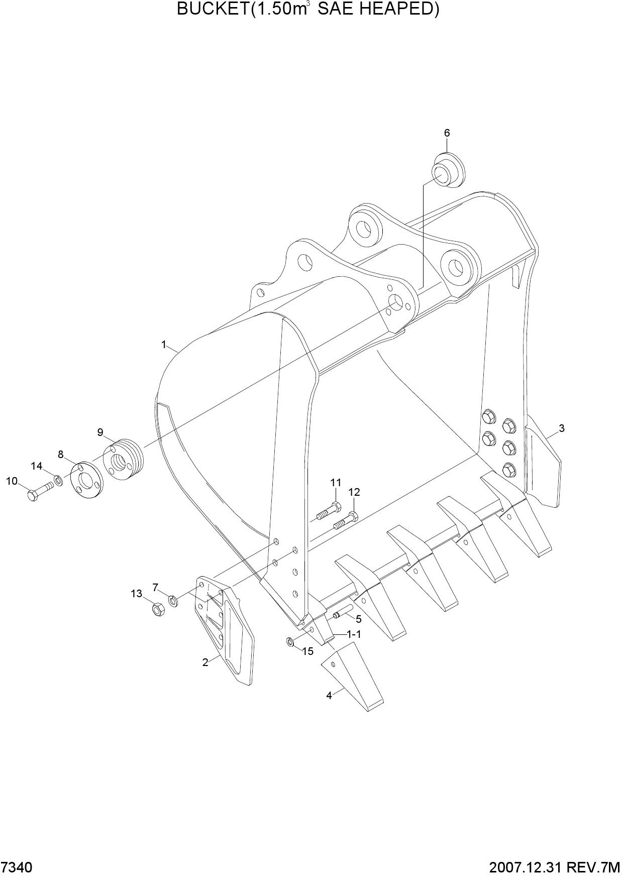 BUCKET(1.50M3 SAE HEAPED)