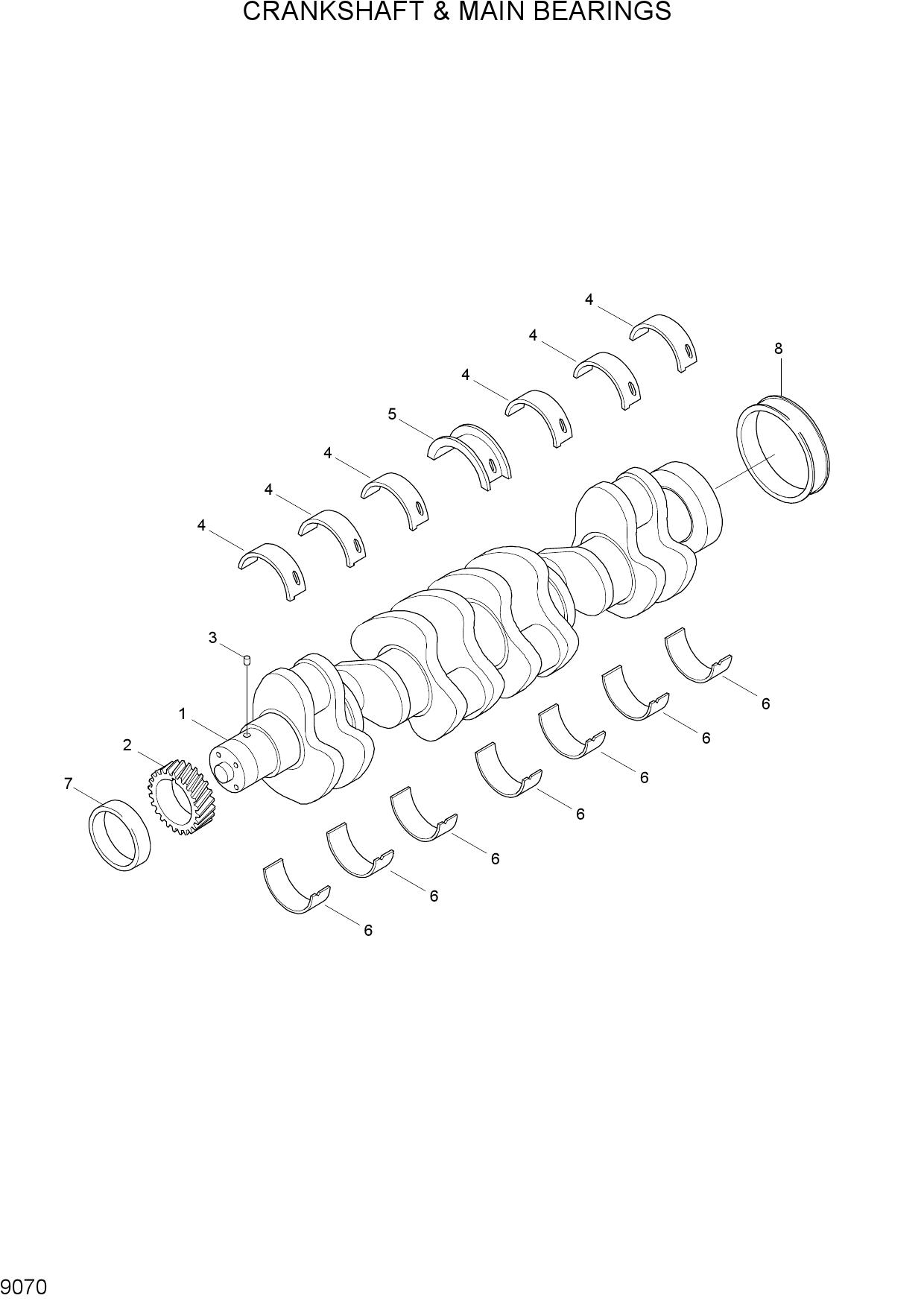 CRANKSHAFT & MAIN BEARINGS(-#0111)