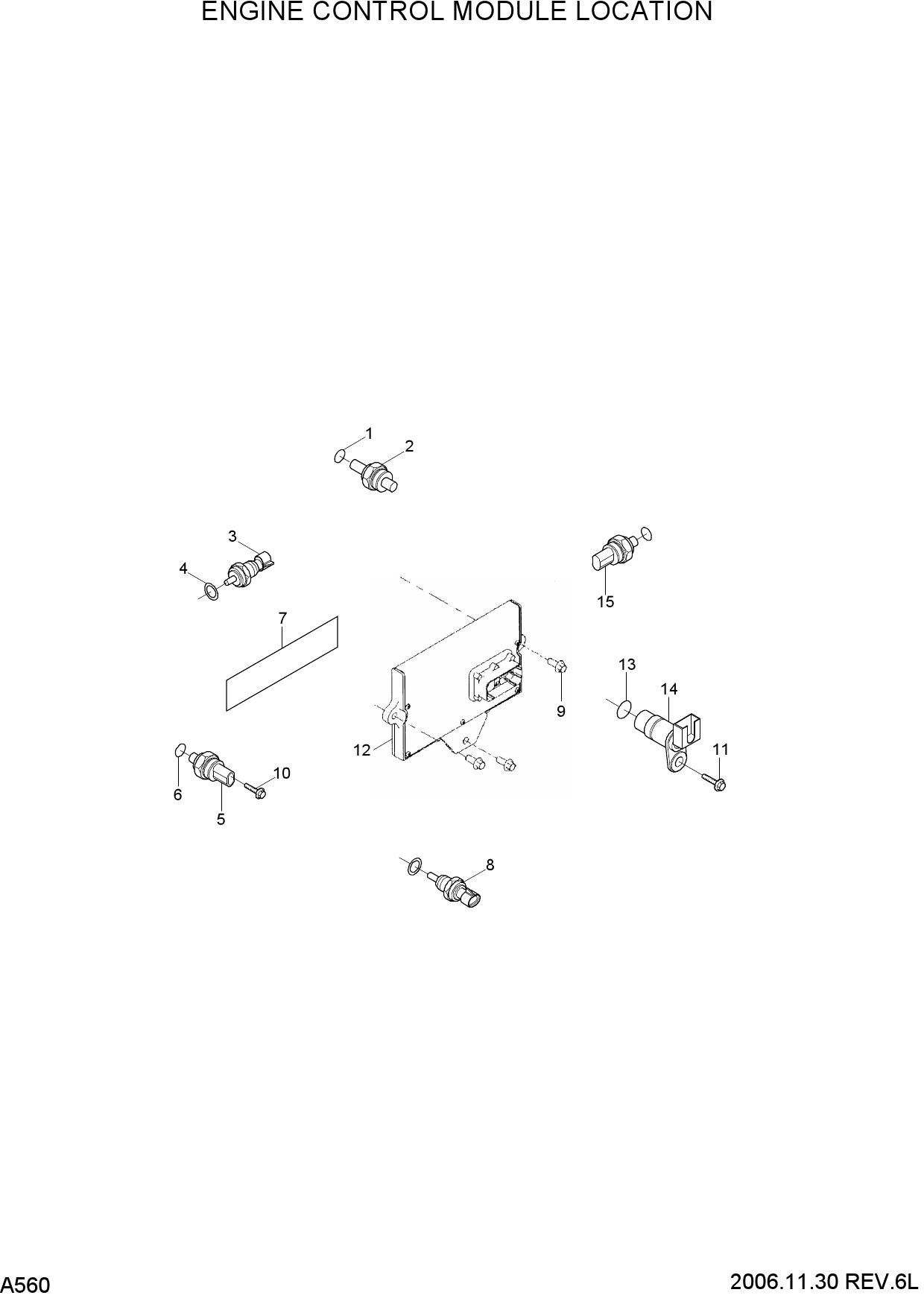 ENGINE CONTROL MODULE LOCATION(#0112-)