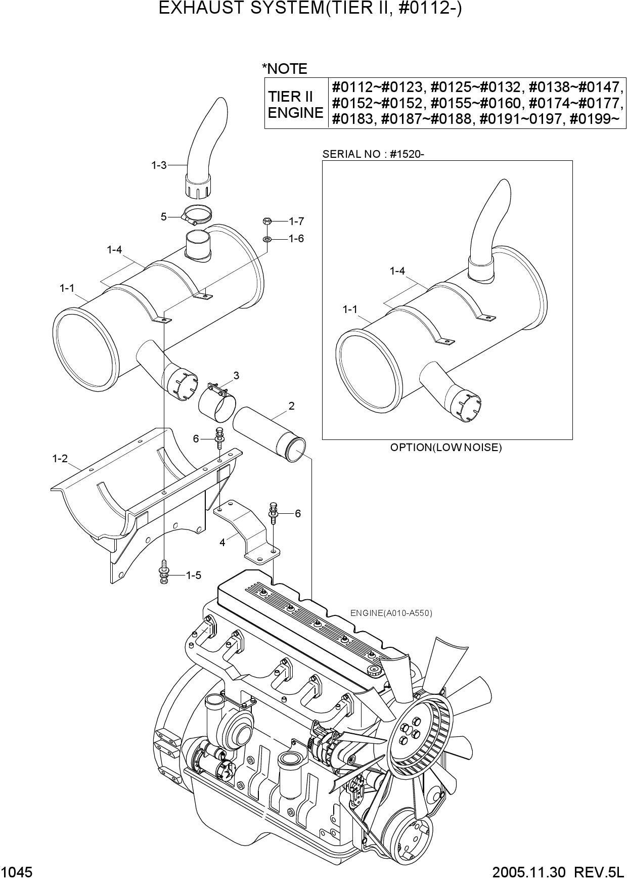 EXHAUST SYSTEM(TIER II, #0112-)