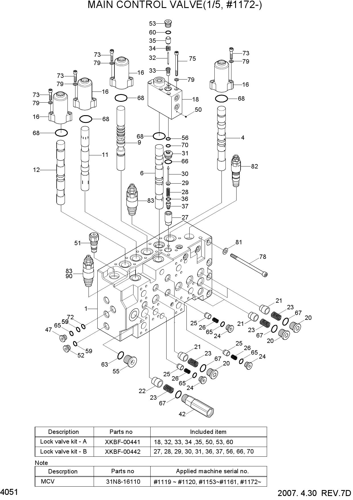 MAIN CONTROL VALVE(1/5, #1172-)