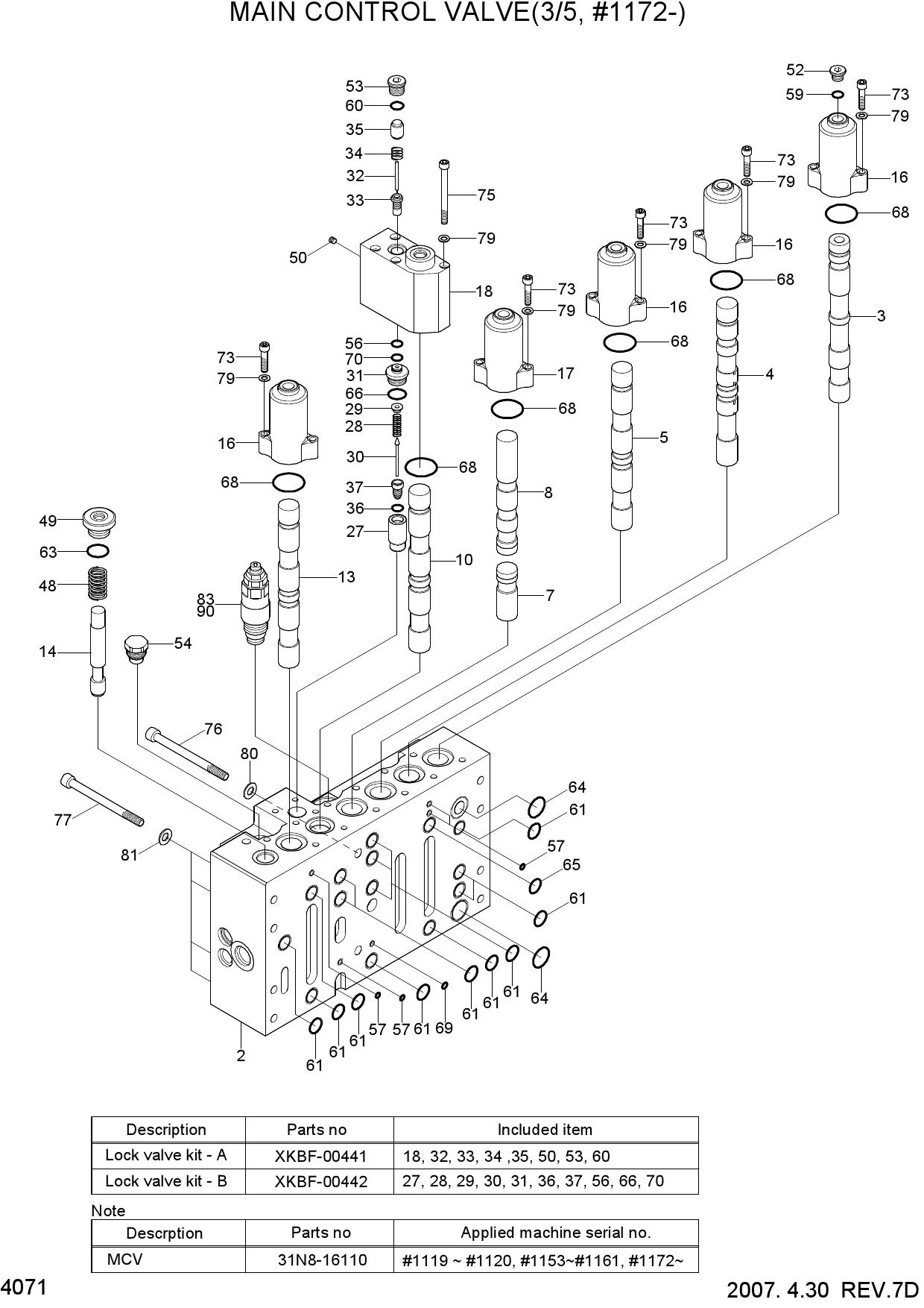 MAIN CONTROL VALVE(3/5, #1172-)