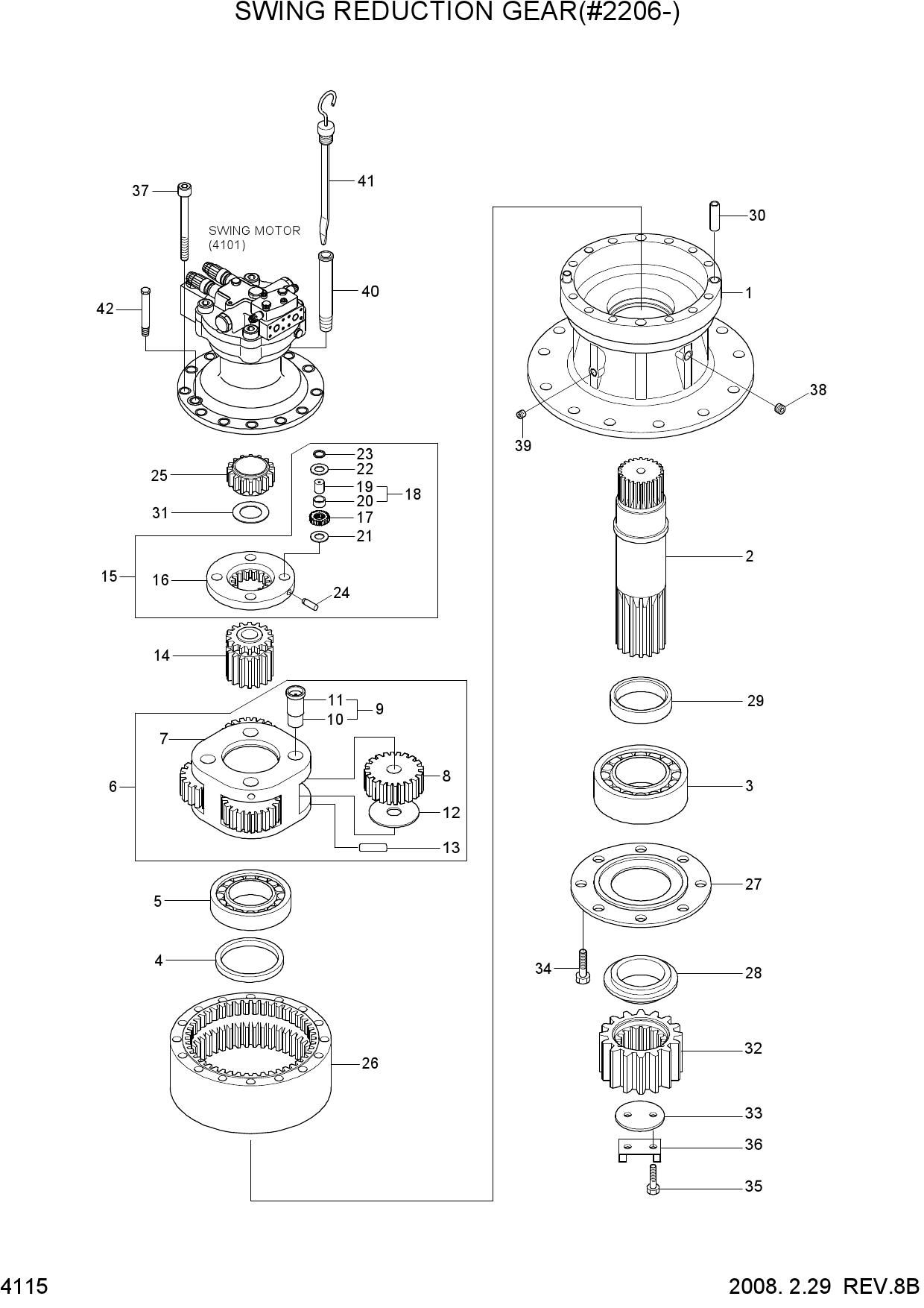 SWING REDUCTION GEAR(#2206-)