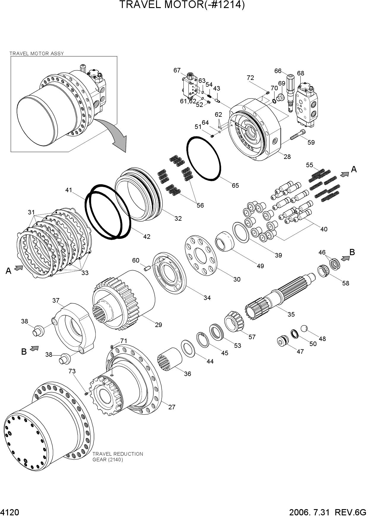 TRAVEL MOTOR(-#1214)
