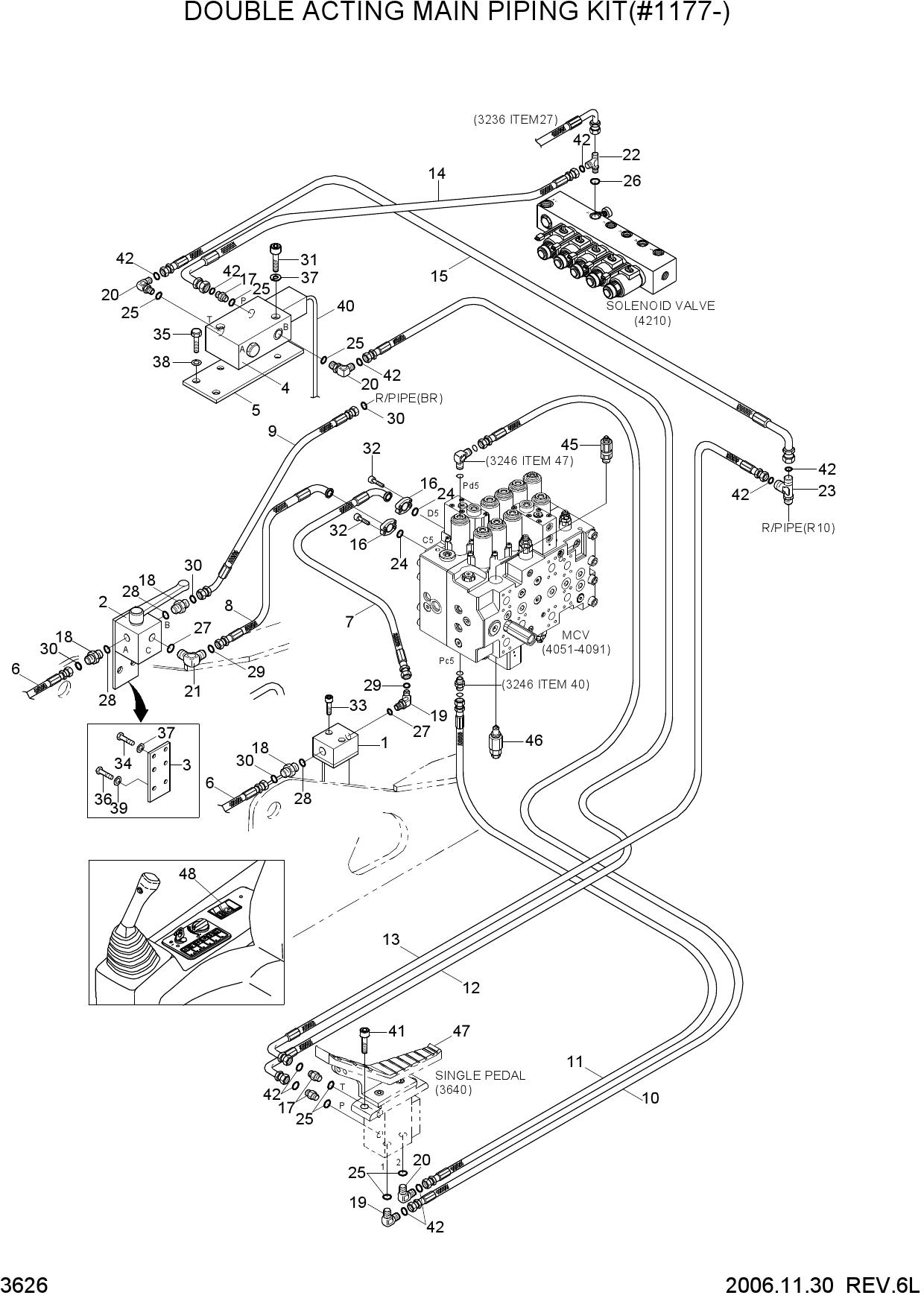 DOUBLE ACTING MAIN PIPING KIT(#1177-)