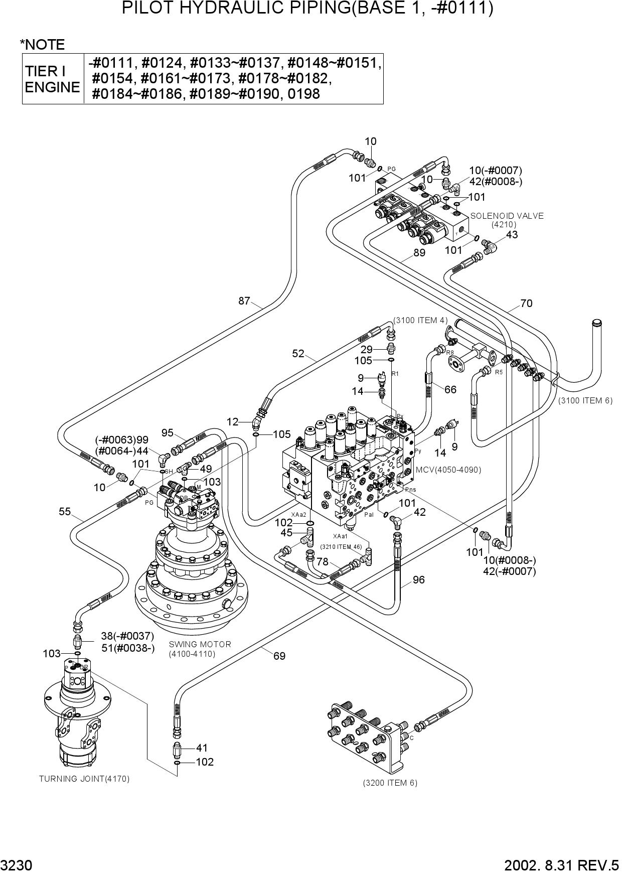 PILOT HYDRAULIC PIPING(BASE 1)
