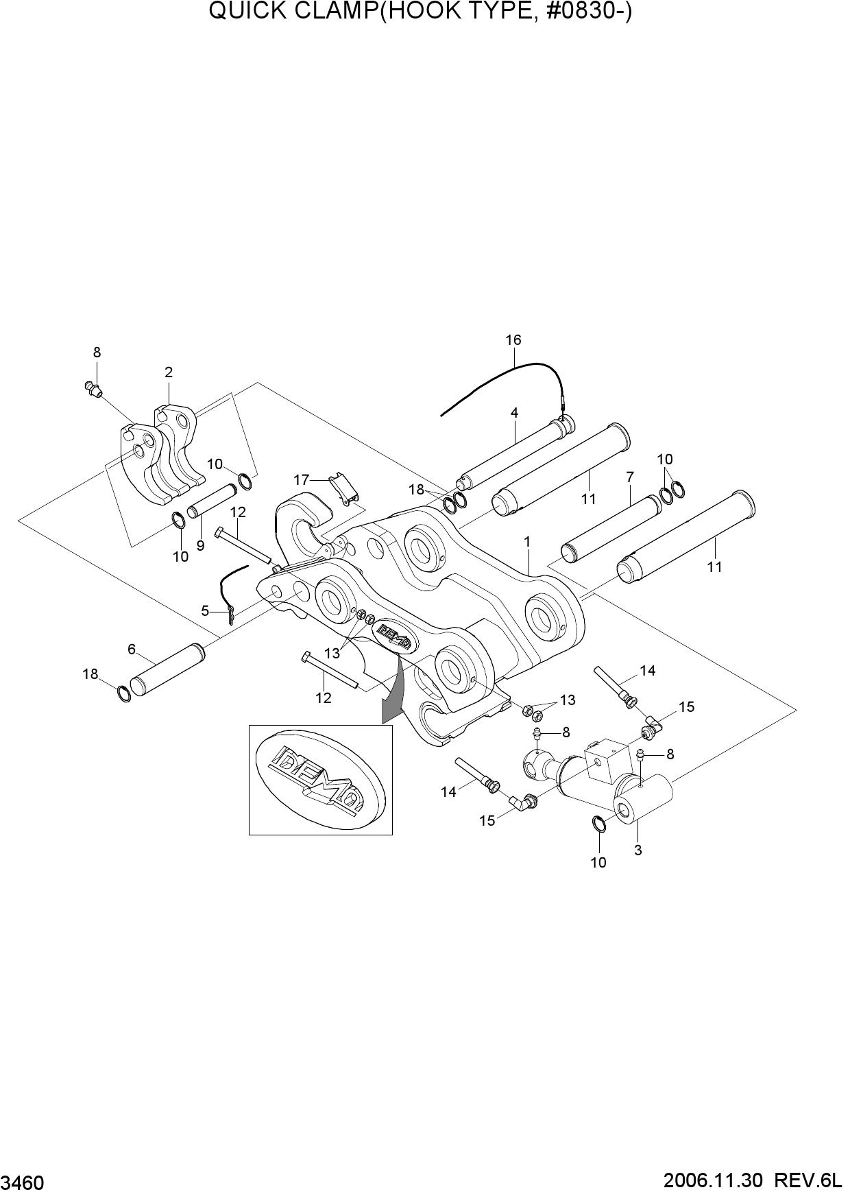 QUICK CLAMP(HOOK TYPE, #0830-)