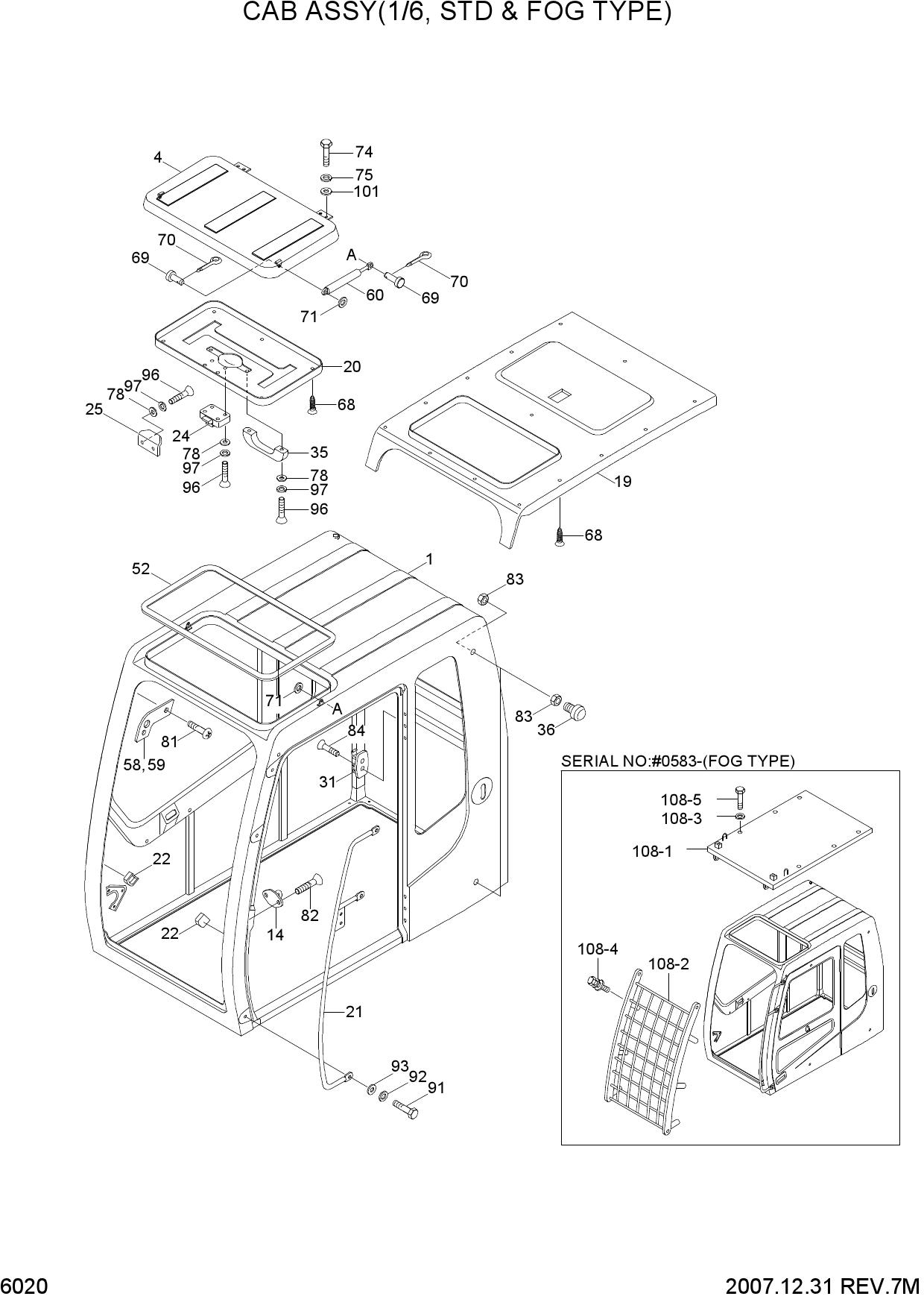 CAB ASSY(1/6, STD & FOG TYPE)