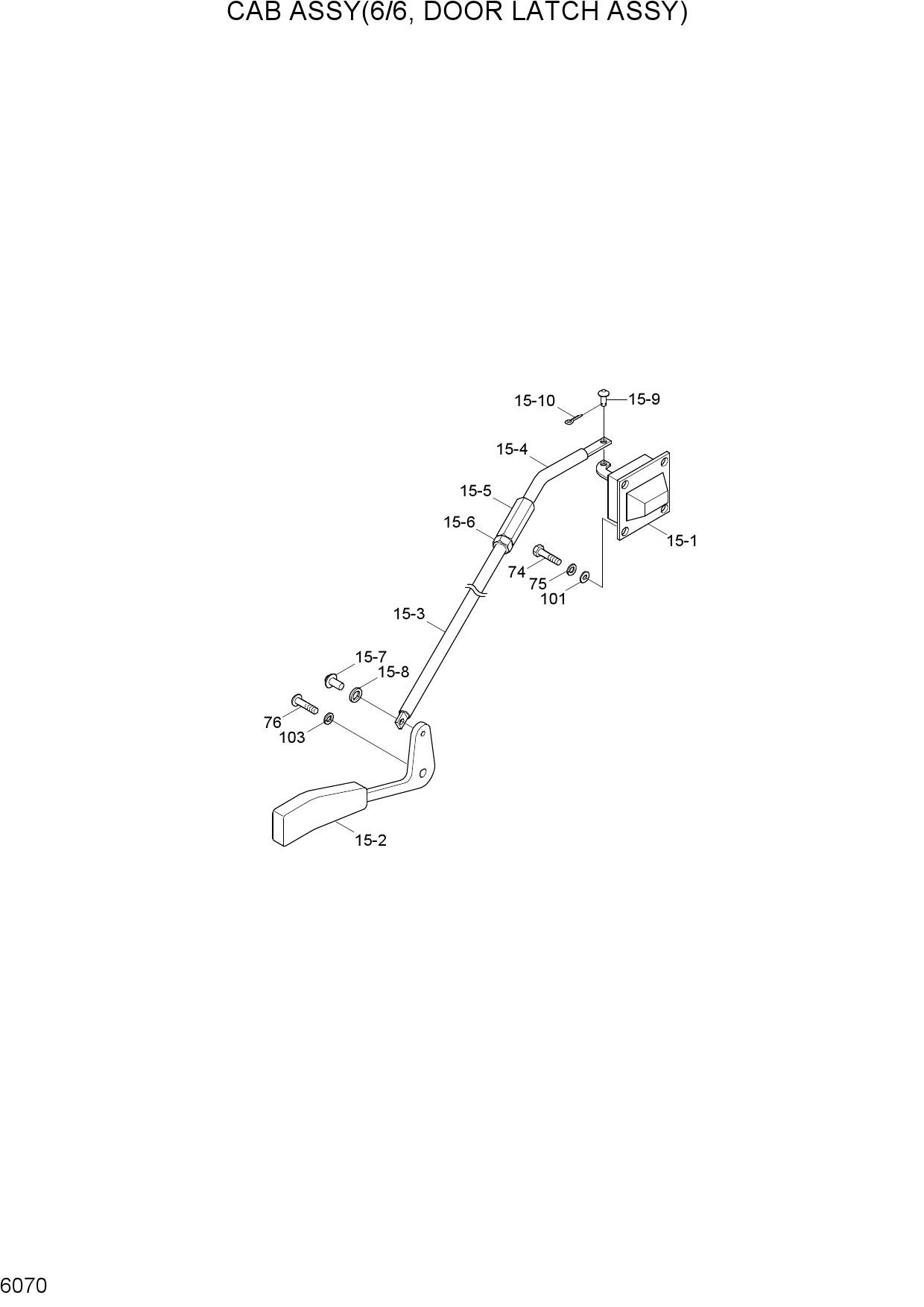 CAB ASSY(6/6, DOOR LATCH ASSY)