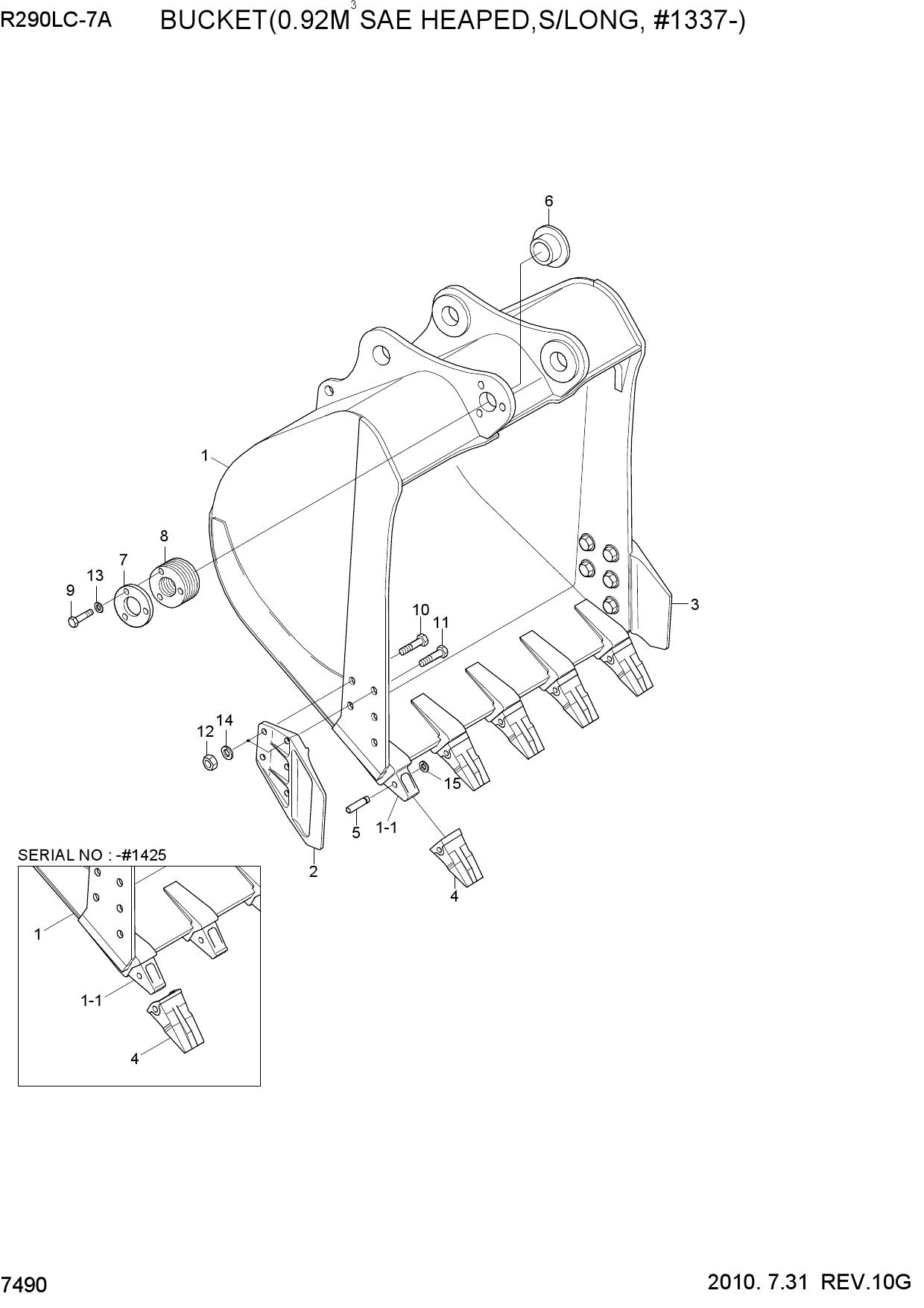 BUCKET(0.92M3 SAE HEAPED,S/LONG, #1337-)