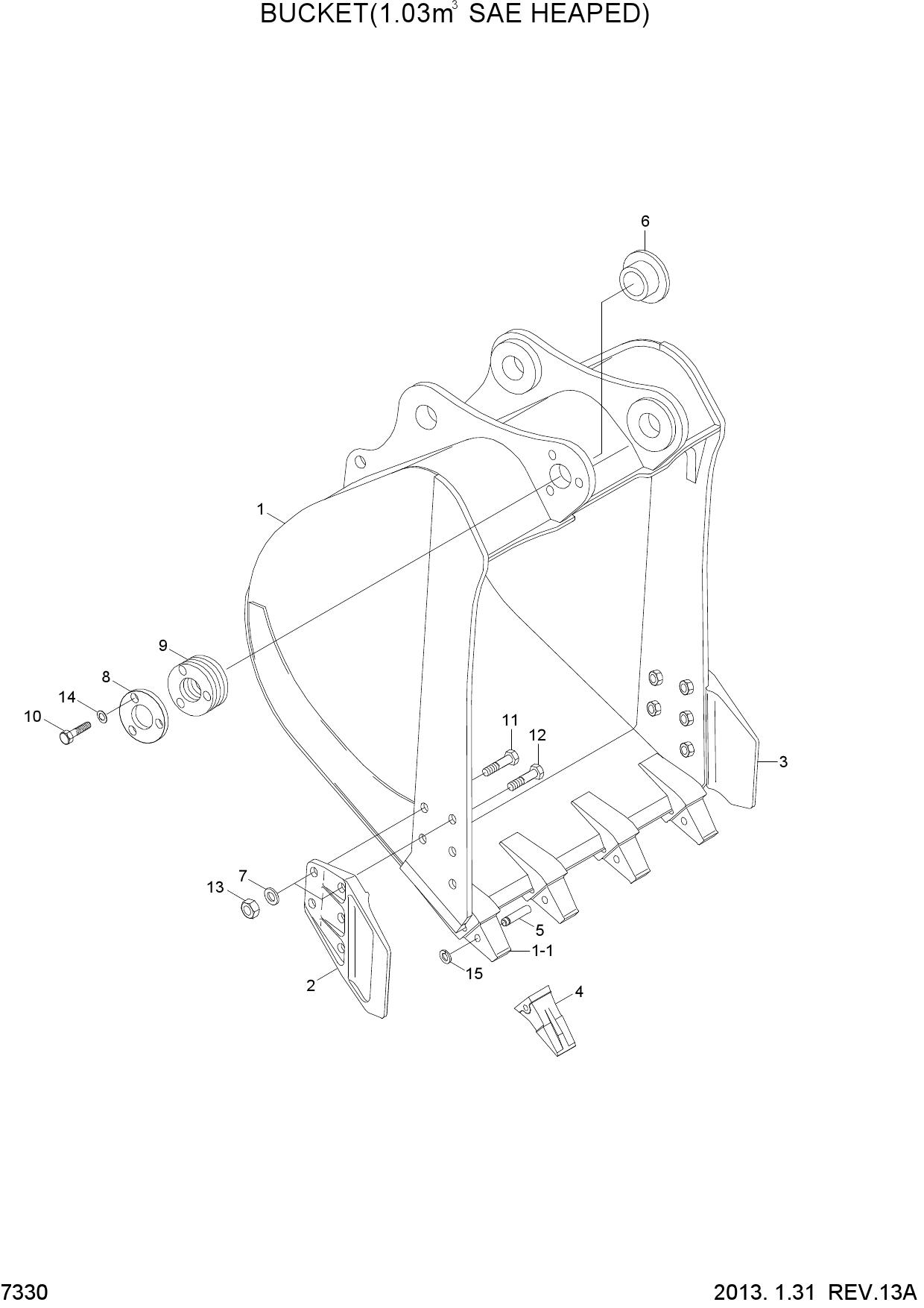 BUCKET(1.03M3 SAE HEAPED)