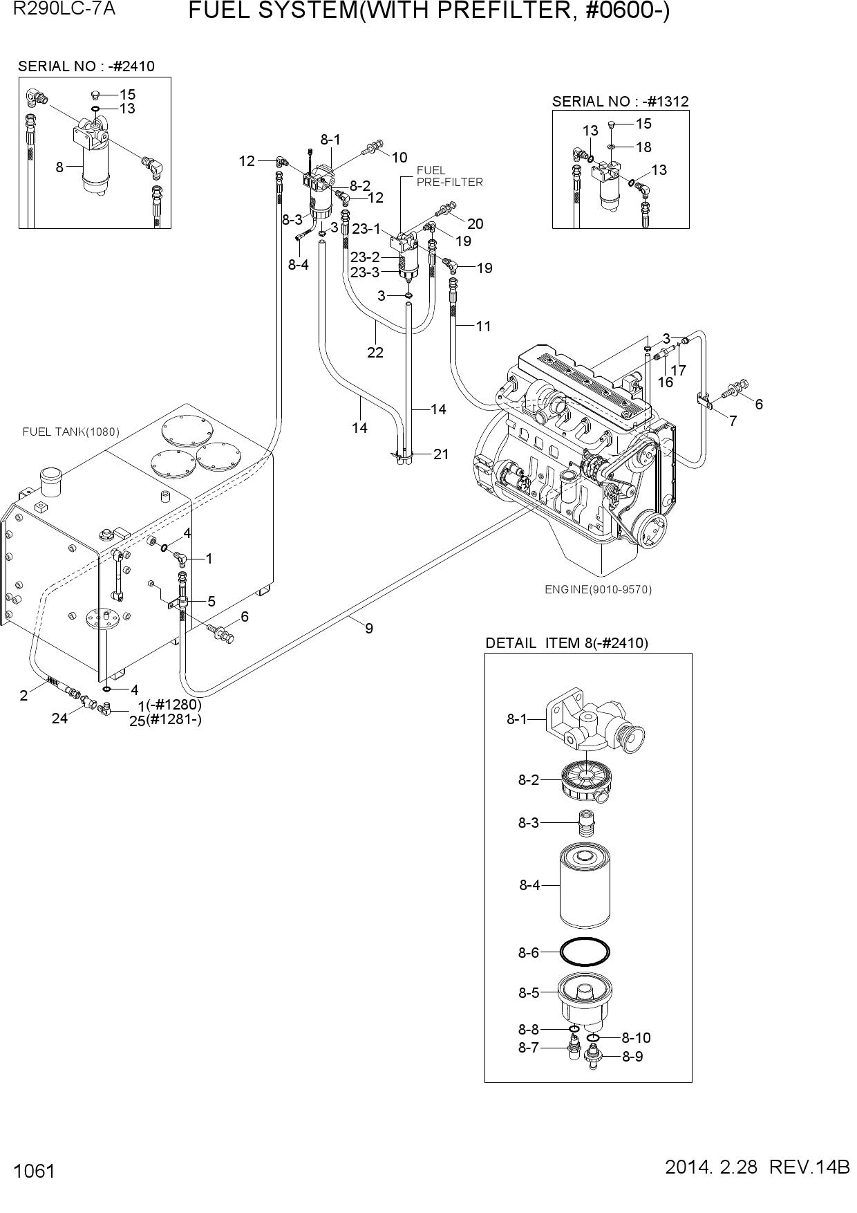 FUEL SYSTEM(WITH PREFILTER, #0600-)
