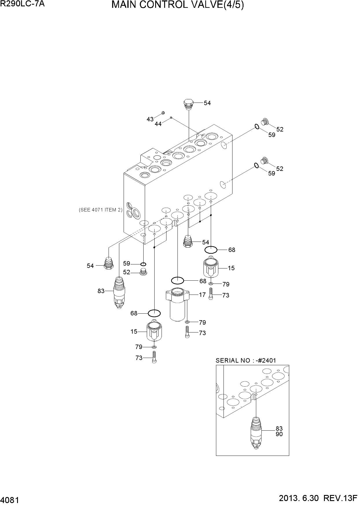 MAIN CONTROL VALVE(4/5, TYPE 2,  -#2388)